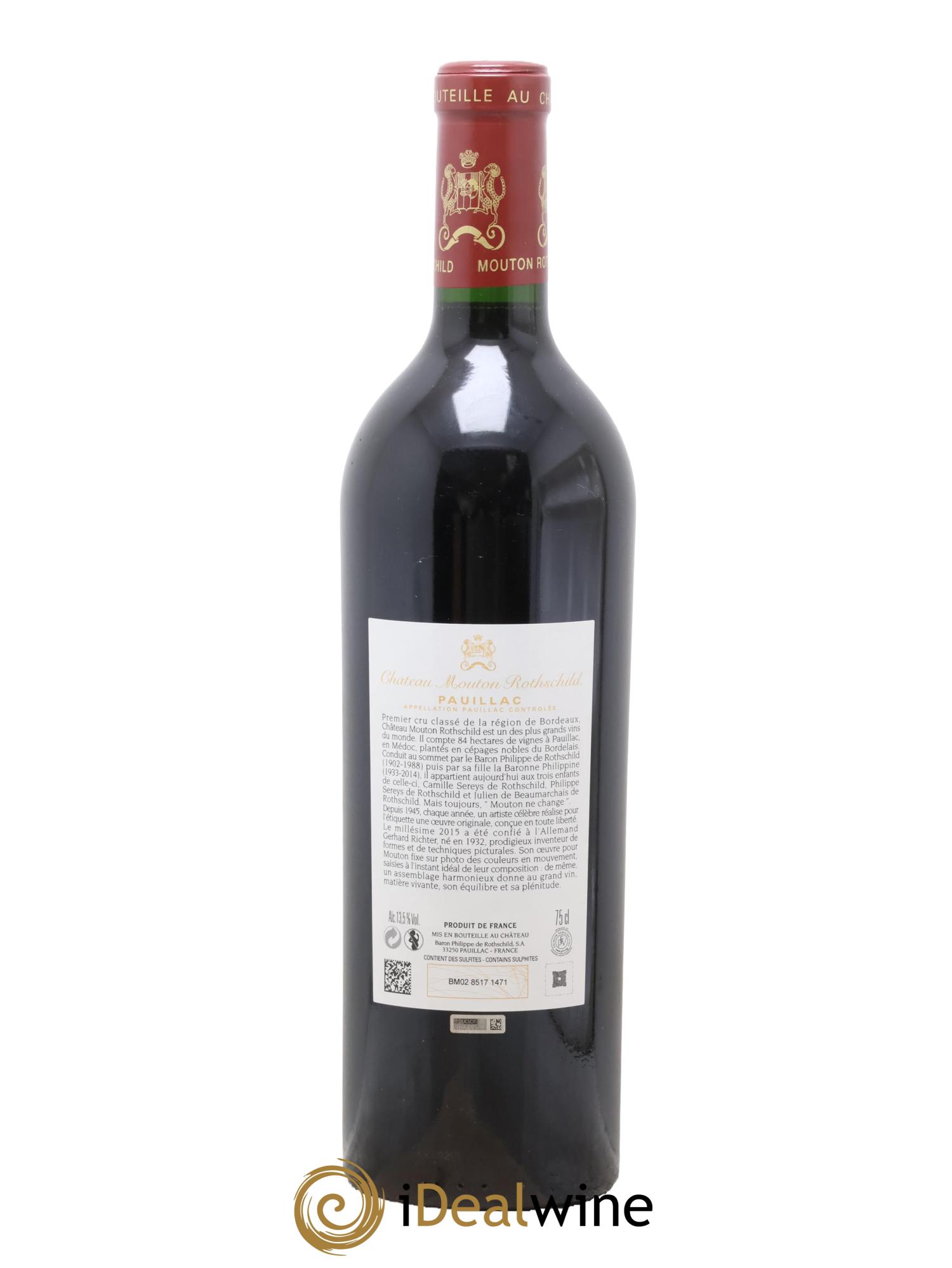 Château Mouton Rothschild 1er Grand Cru Classé 2015 - Lot de 1 bouteille - 1