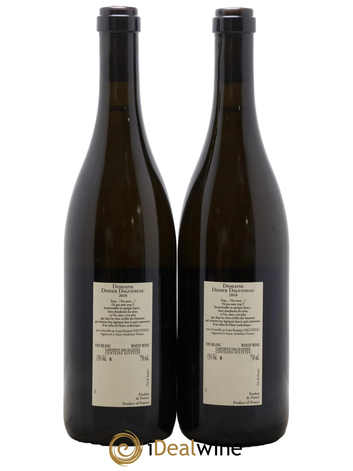 Vin de France Blanc Etc Dagueneau (Domaine Didier - Louis-Benjamin) 2018 - Lot de 2 bouteilles - 1
