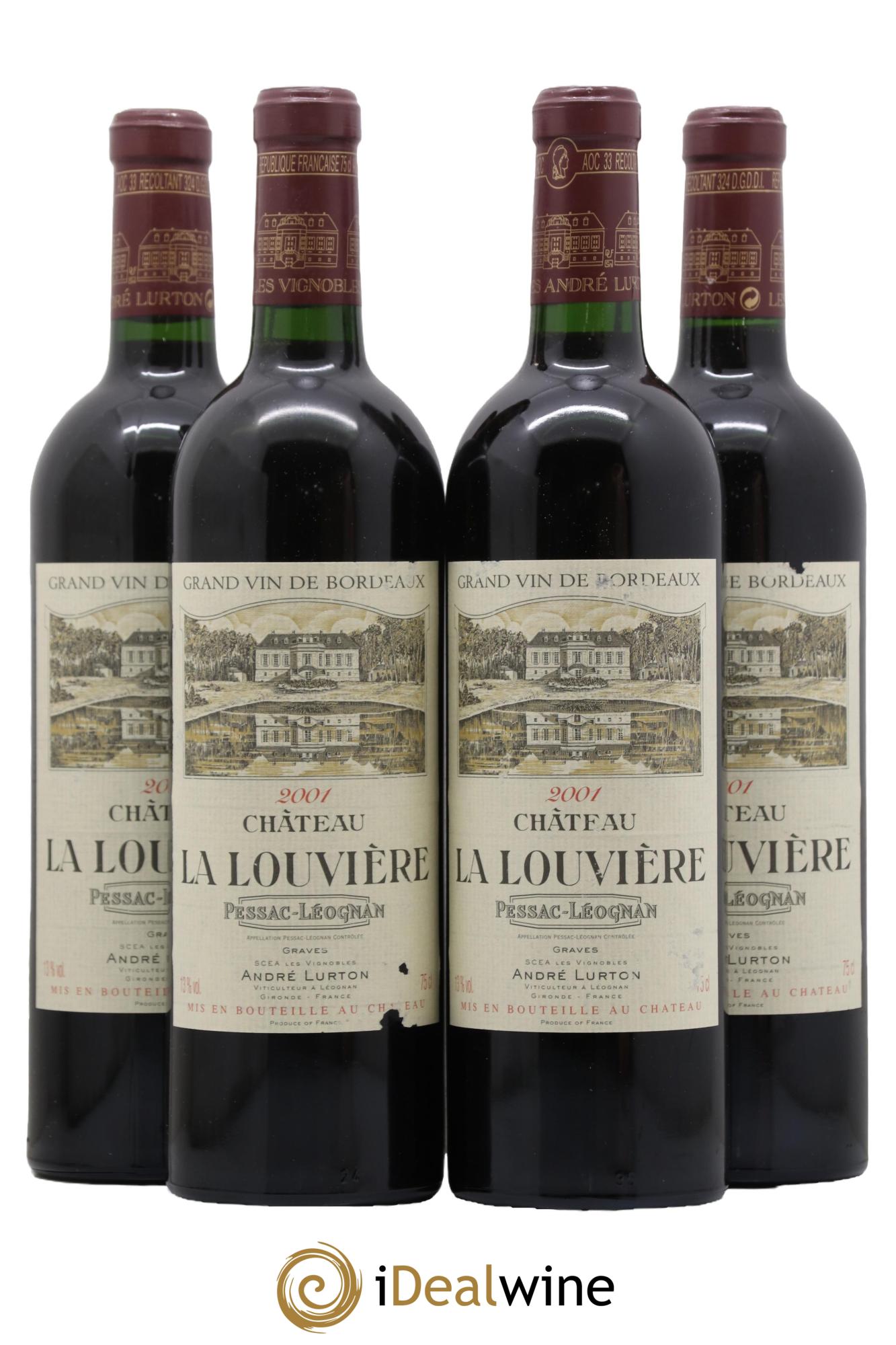 Château la Louvière 2001 - Lot de 4 bouteilles - 0