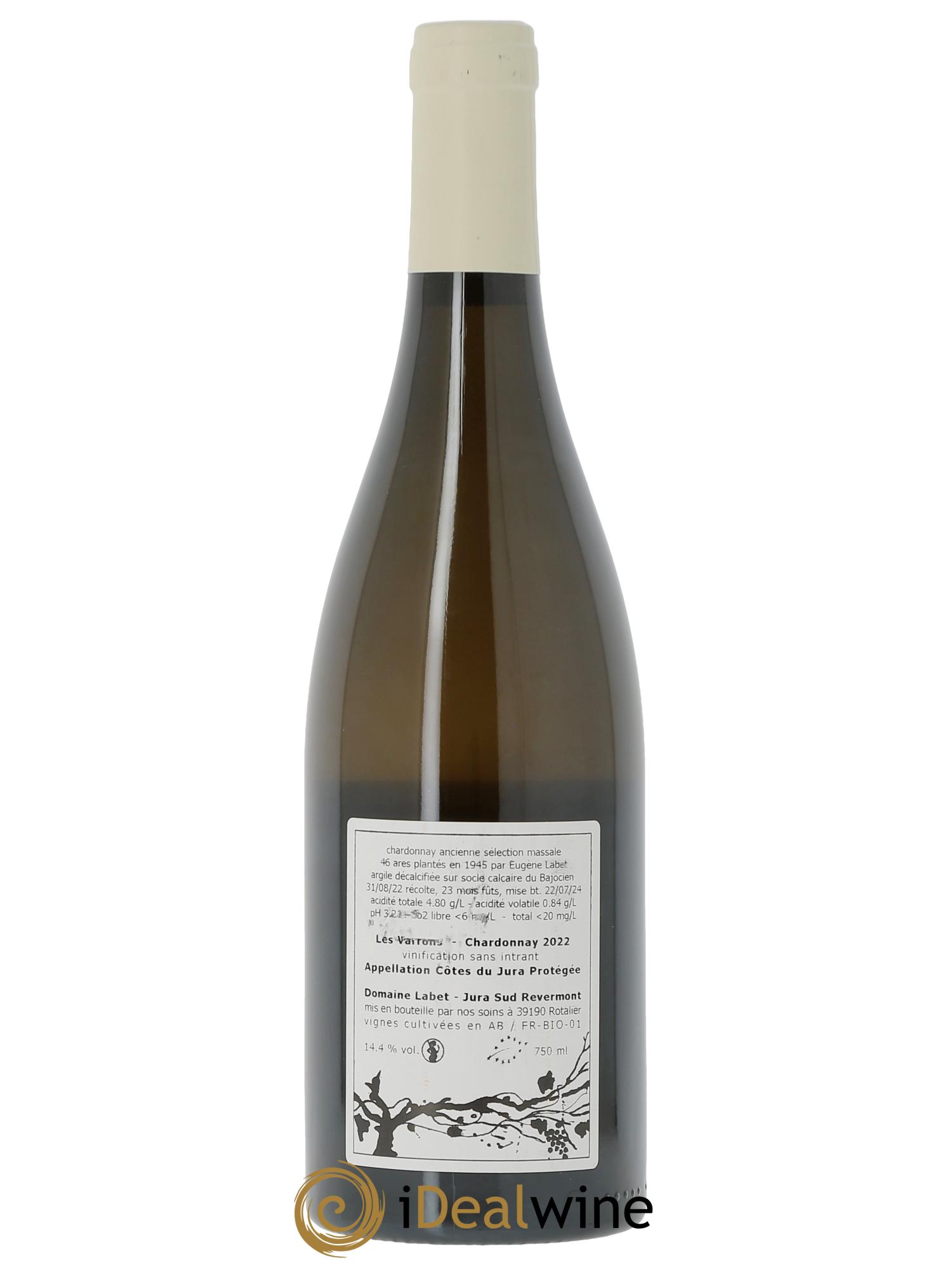 Côtes du Jura Chardonnay Les Varrons Romain - Julien  - Charline Labet  2022 - Lot of 1 bottle - 1