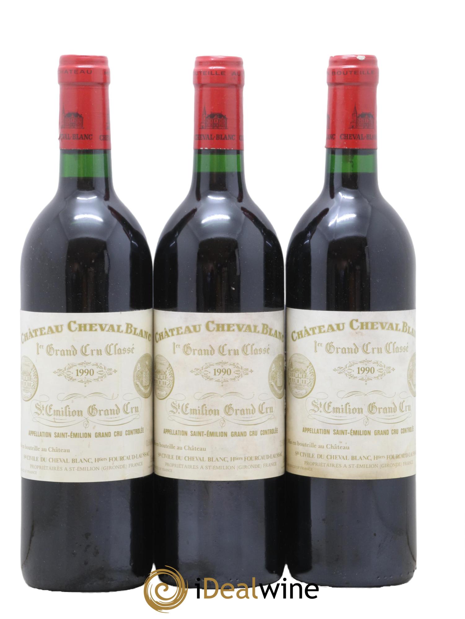 Château Cheval Blanc 1er Grand Cru Classé A 1990 - Lot de 3 bouteilles - 0