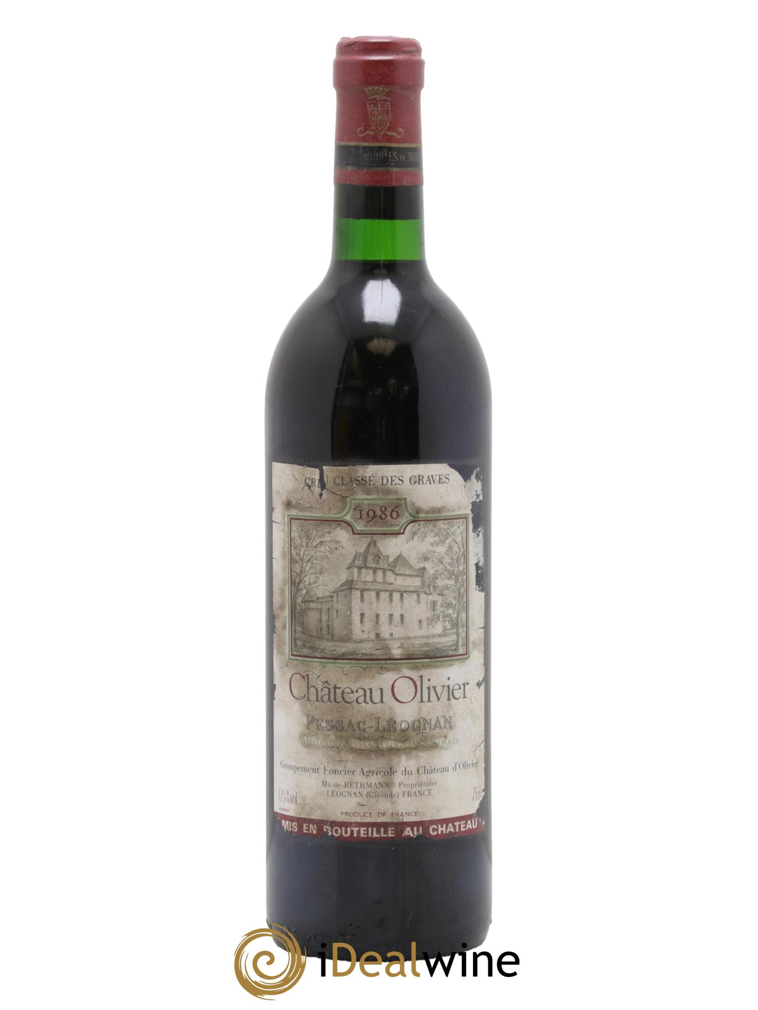 Château Olivier Cru Classé de Graves 1986 - Lot de 1 bouteille - 0
