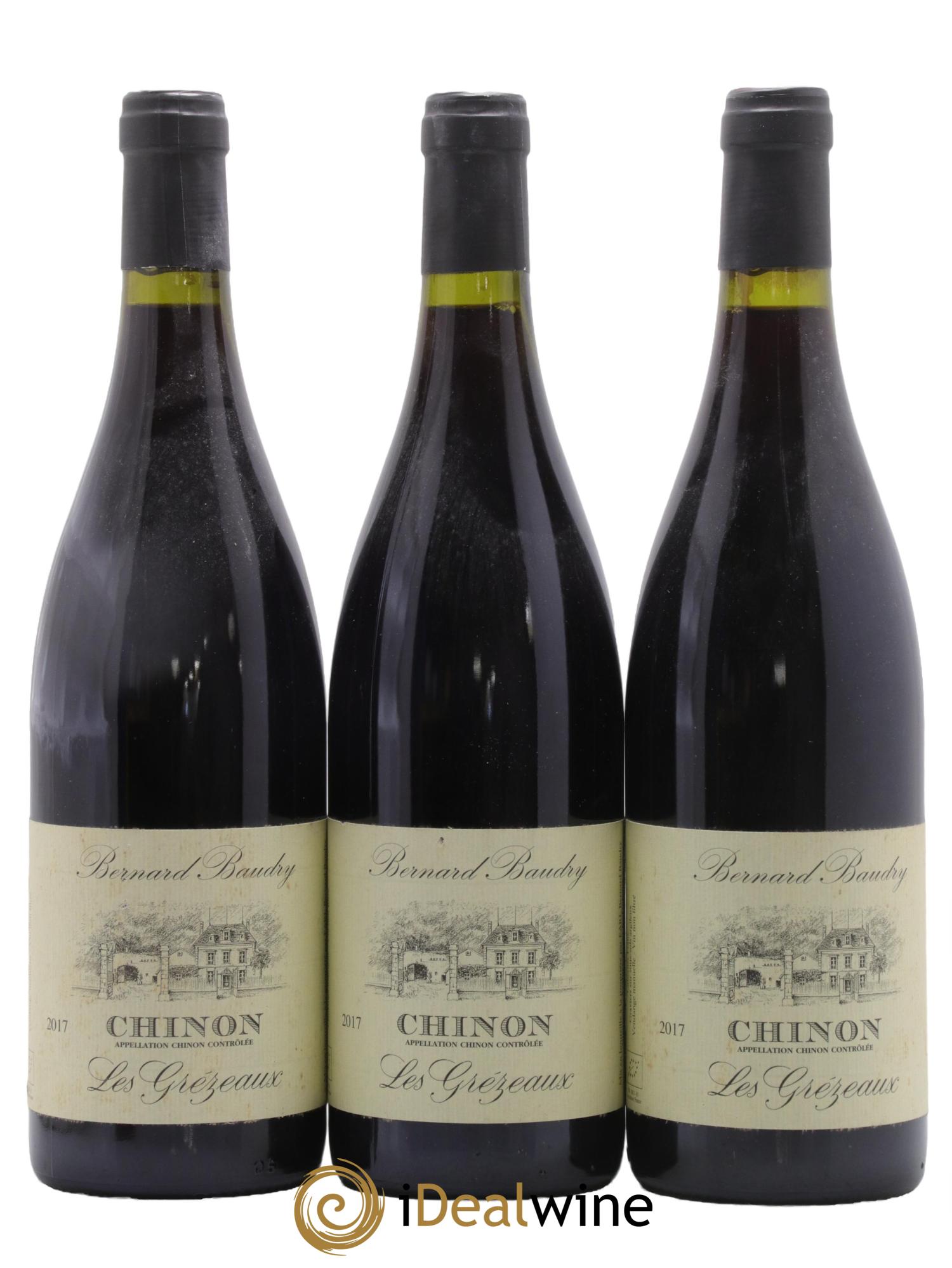 Chinon Les Grézeaux Bernard Baudry 2017 - Lot de 3 bouteilles - 0
