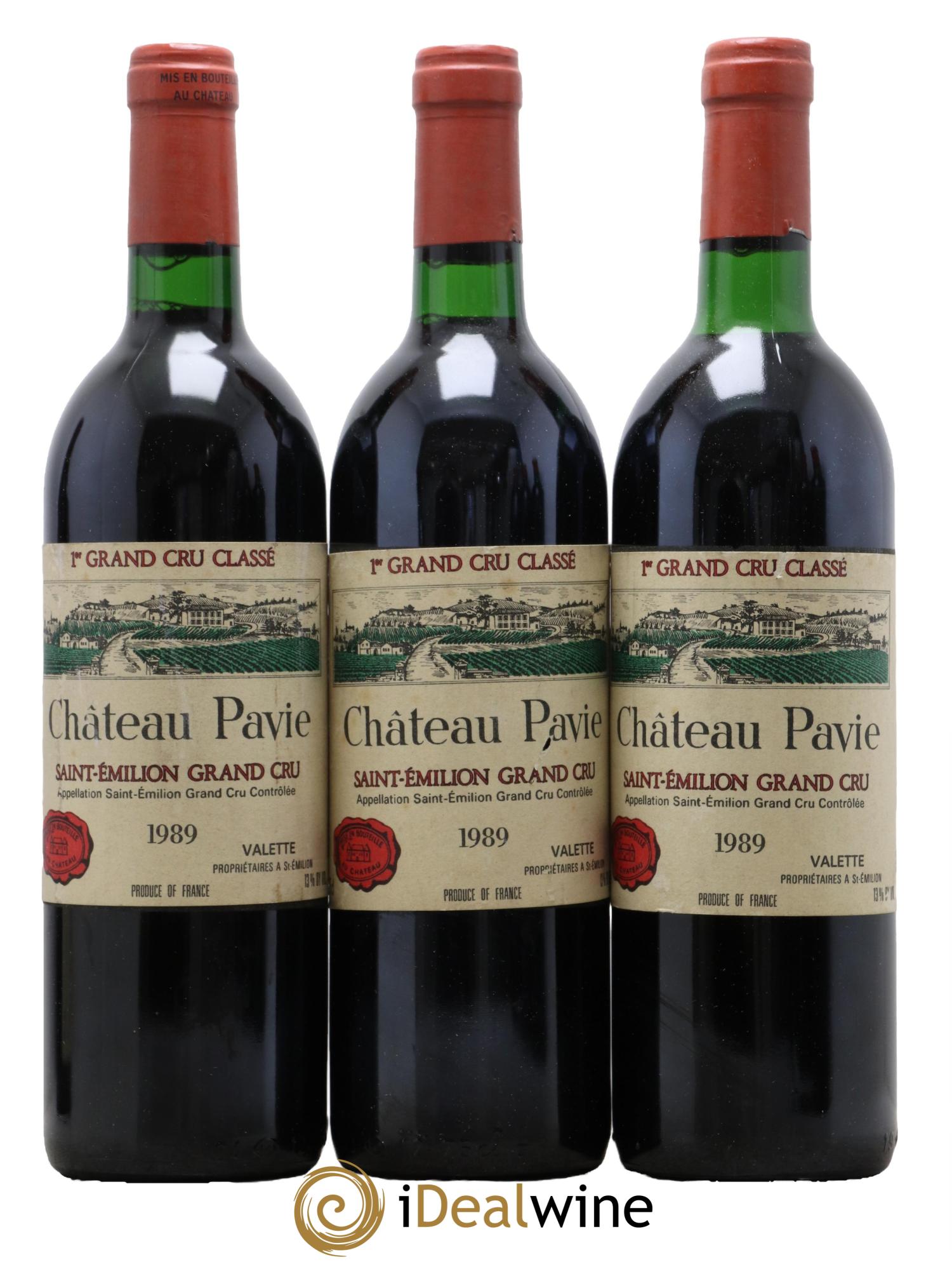 Château Pavie 1er Grand Cru Classé A 1989 - Lot de 3 bouteilles - 0