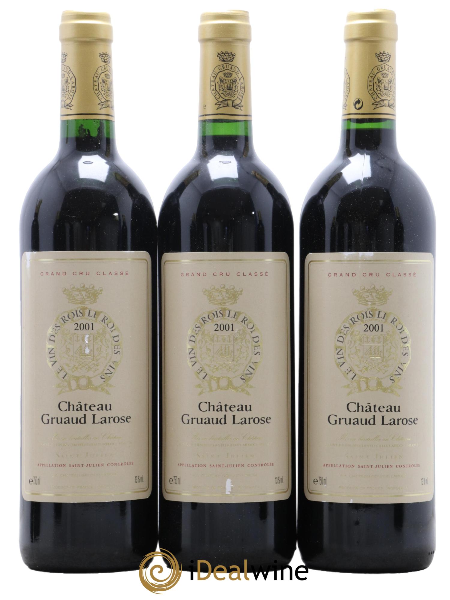 Château Gruaud Larose 2ème Grand Cru Classé 2001 - Lot de 3 bouteilles - 0
