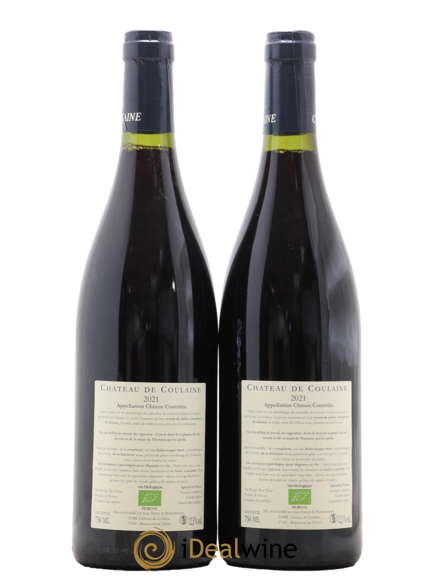 Chinon Château de Coulaine 2021 - Lot de 2 bouteilles - 1
