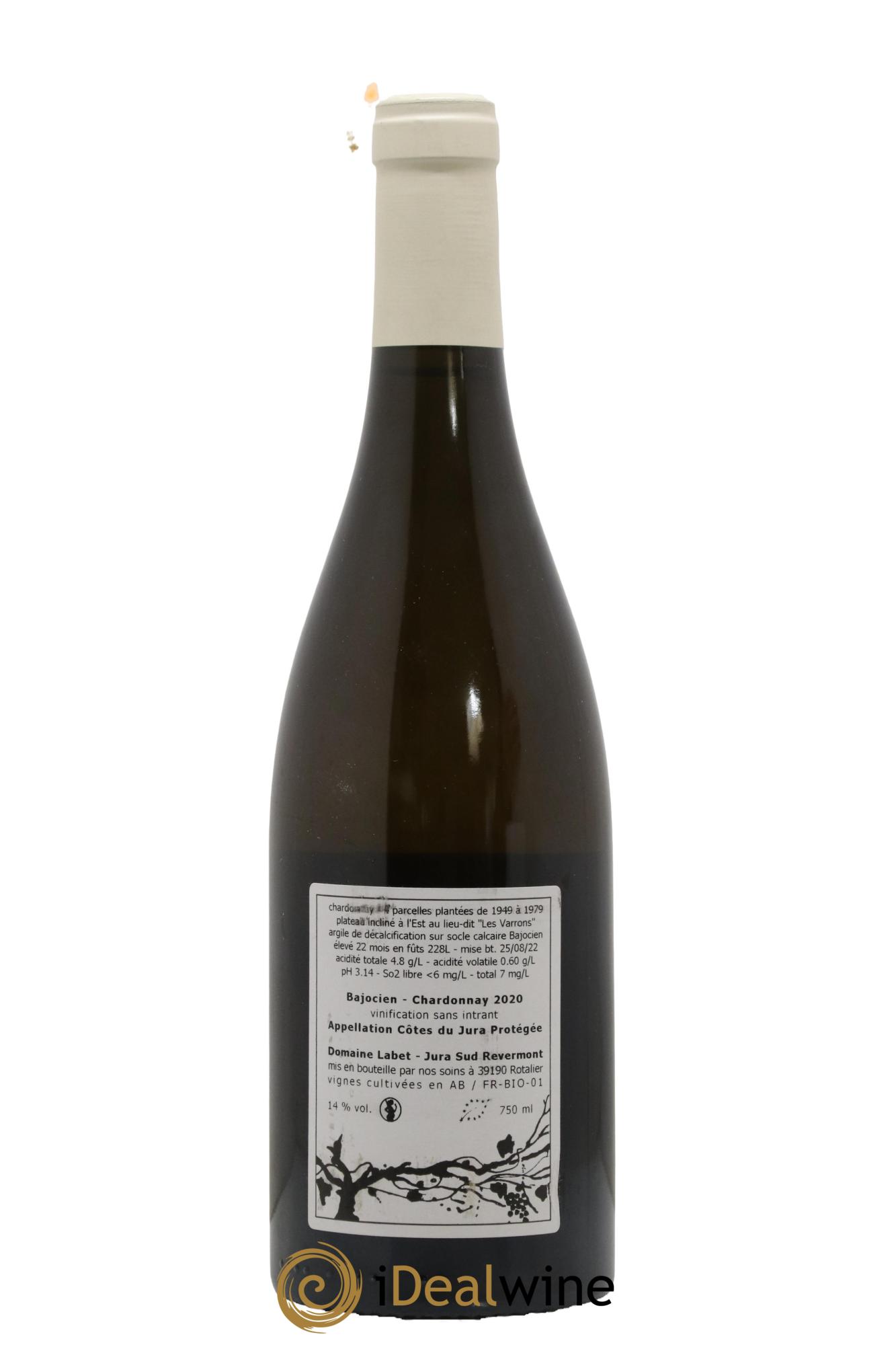 Côtes du Jura Chardonnay Bajocien Romain - Julien - Charline Labet 2020 - Lot de 1 bouteille - 1