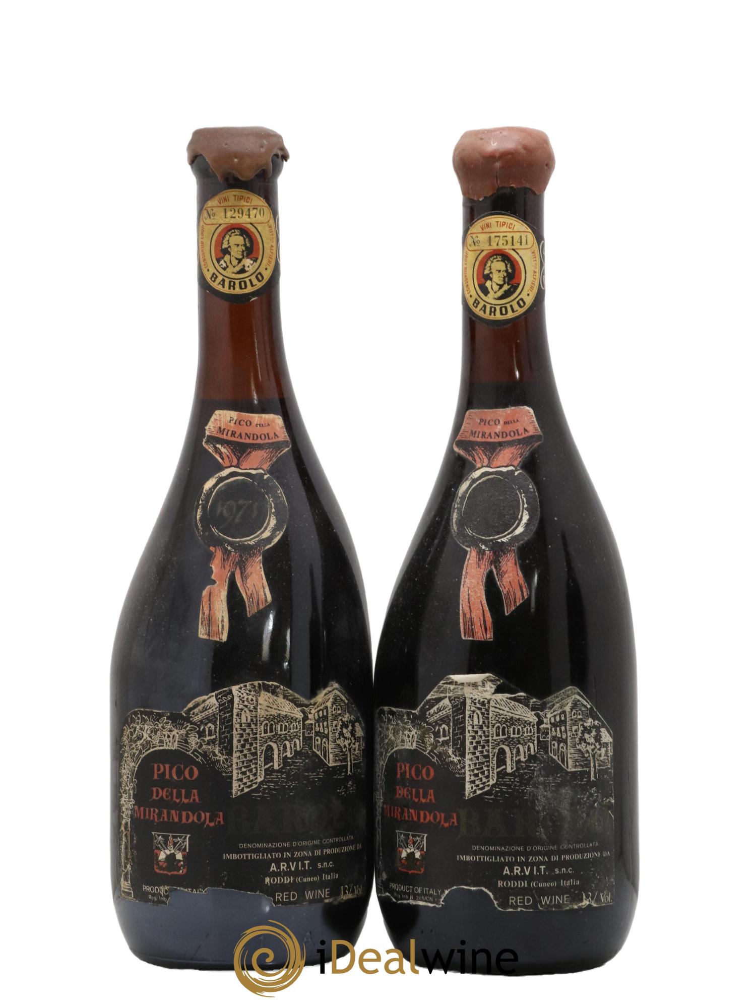 Barolo Picco della Mirandola 1971 - Lot de 2 bouteilles - 0