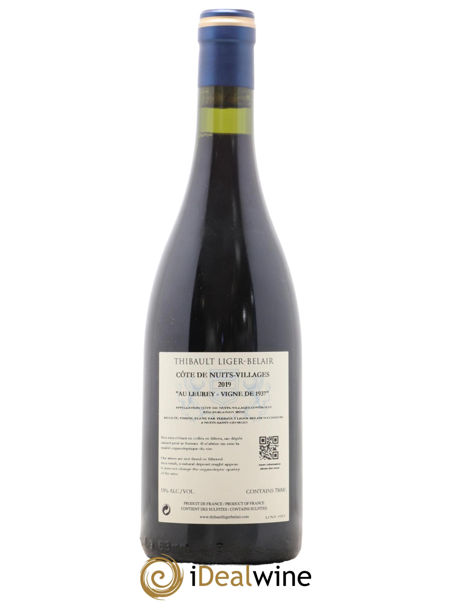 Côte de Nuits-Villages Au Leurey Vigne de 1937 Domaine Domaine Liger-Belair 2019 - Lot de 1 bouteille - 1