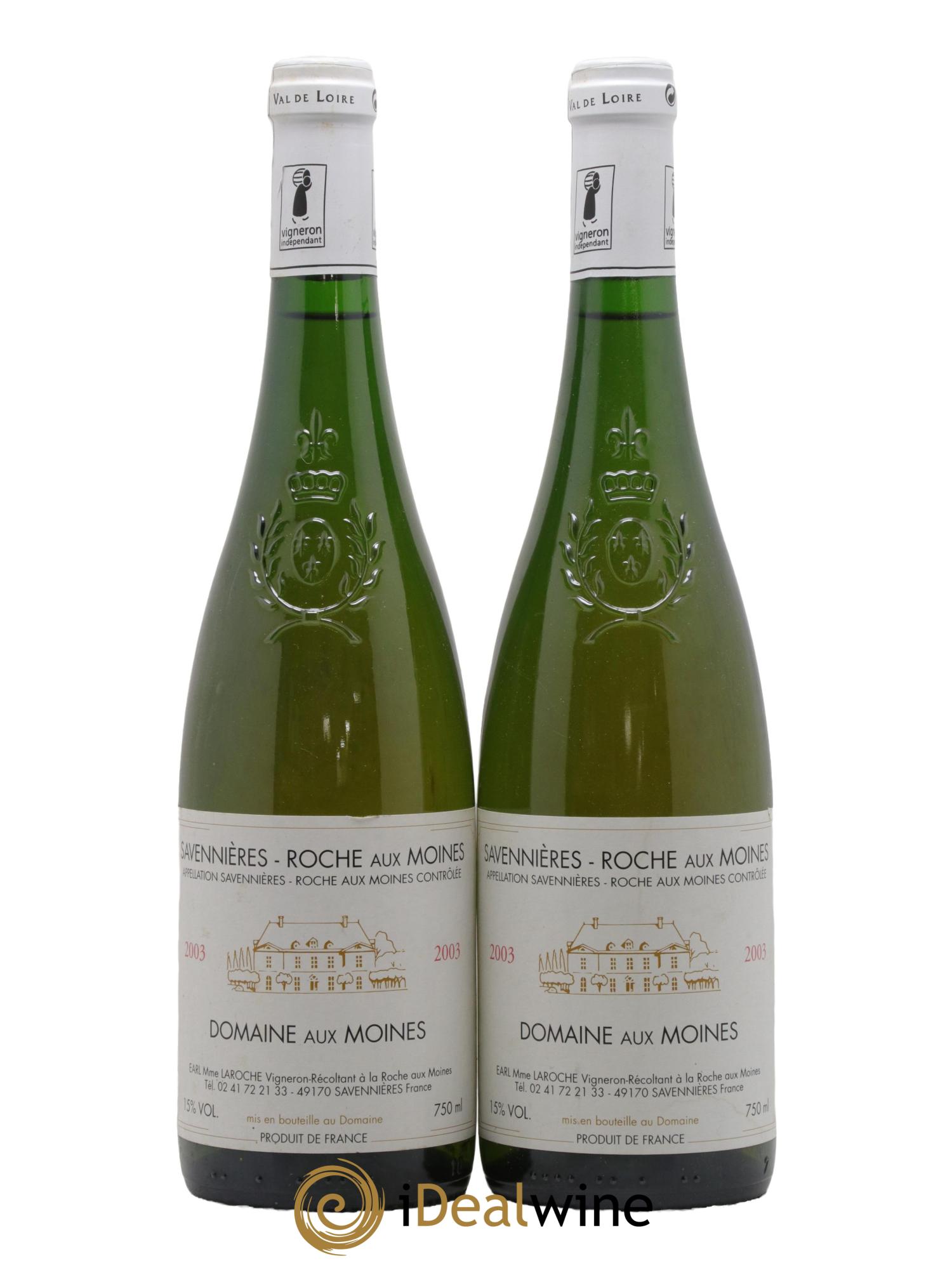 Savennières Roche aux Moines Domaine aux Moines 2003 - Lot of 2 bottles - 0