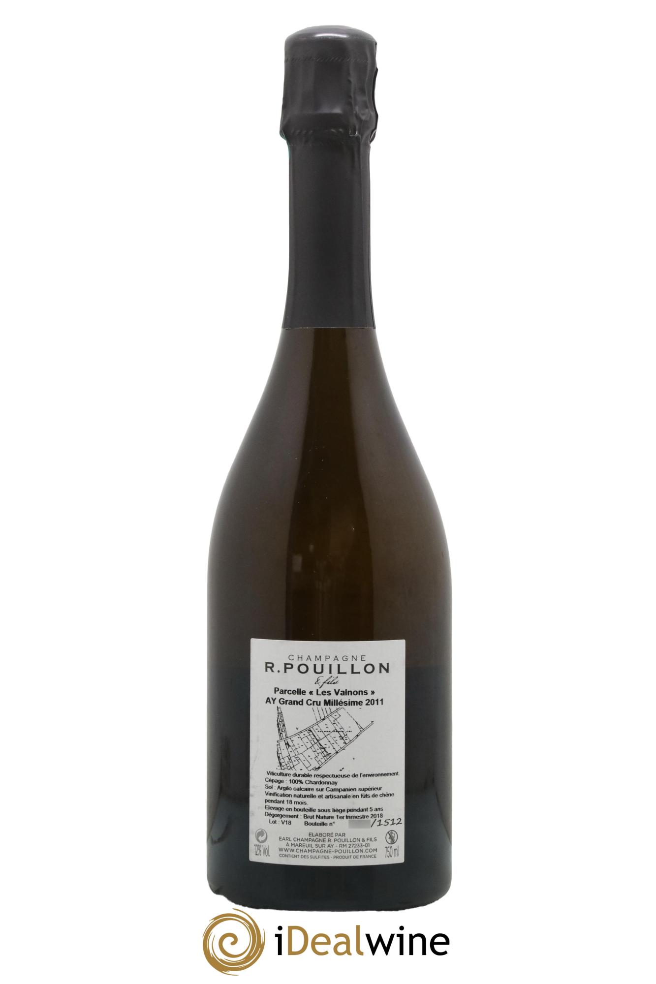 Les Valnons Grand Cru Extra-Brut R. Pouillon & fils 2011 - Lot de 1 bouteille - 1