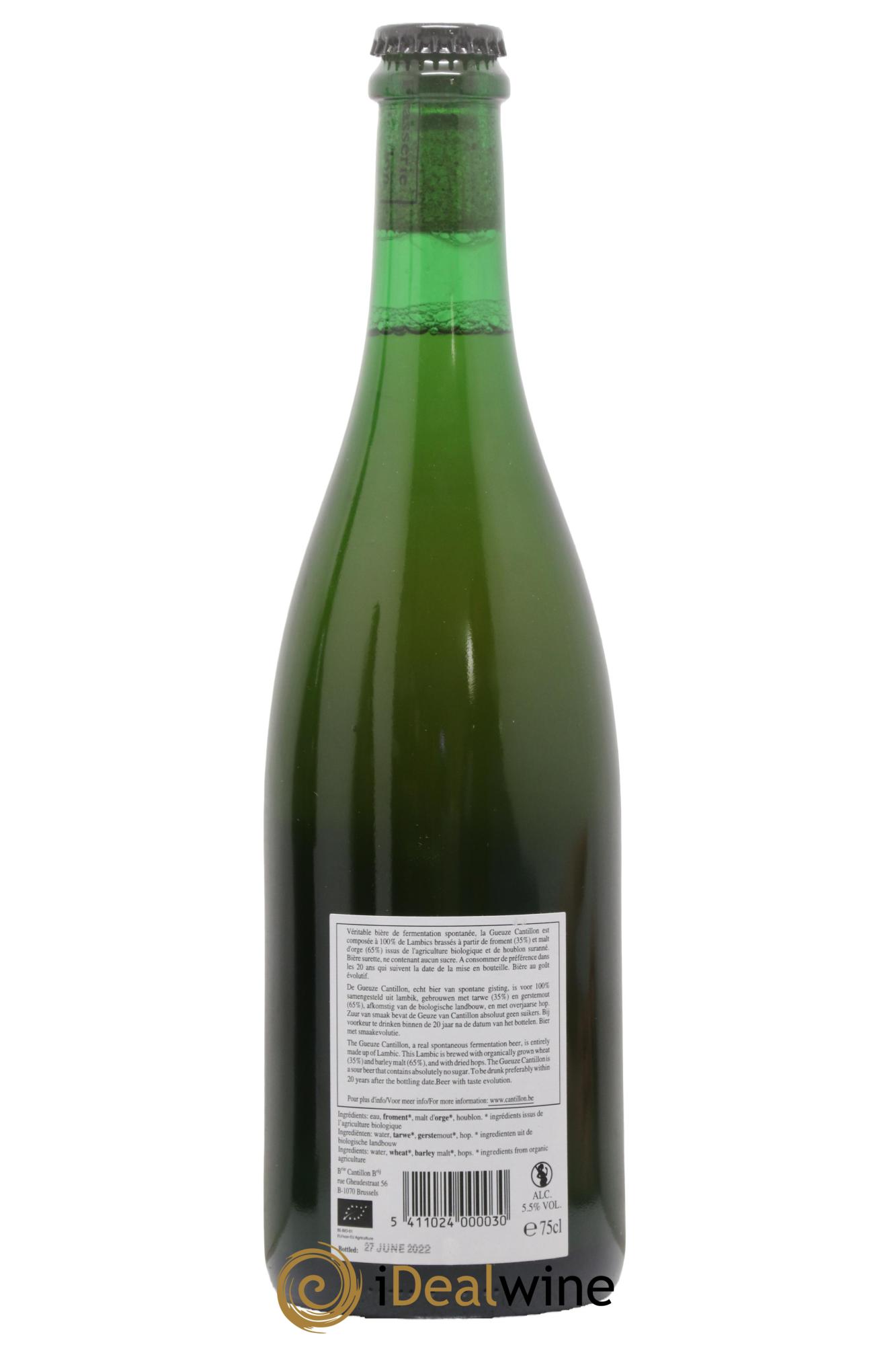 Bière Lambic Bio New Label Gueuze Cantillon (bottled 2022) - Lot de 1 bouteille - 1