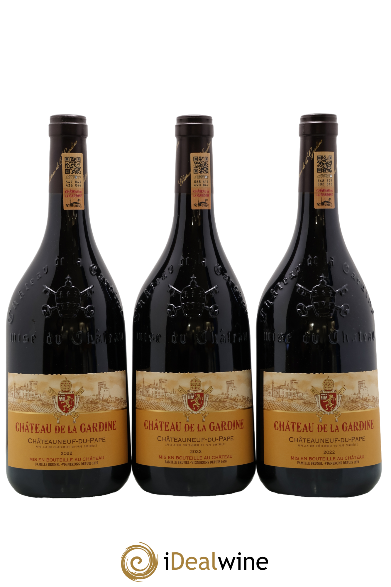 Châteauneuf-du-Pape Château de La Gardine Famille Brunel 2022 - Lot de 3 bouteilles - 0