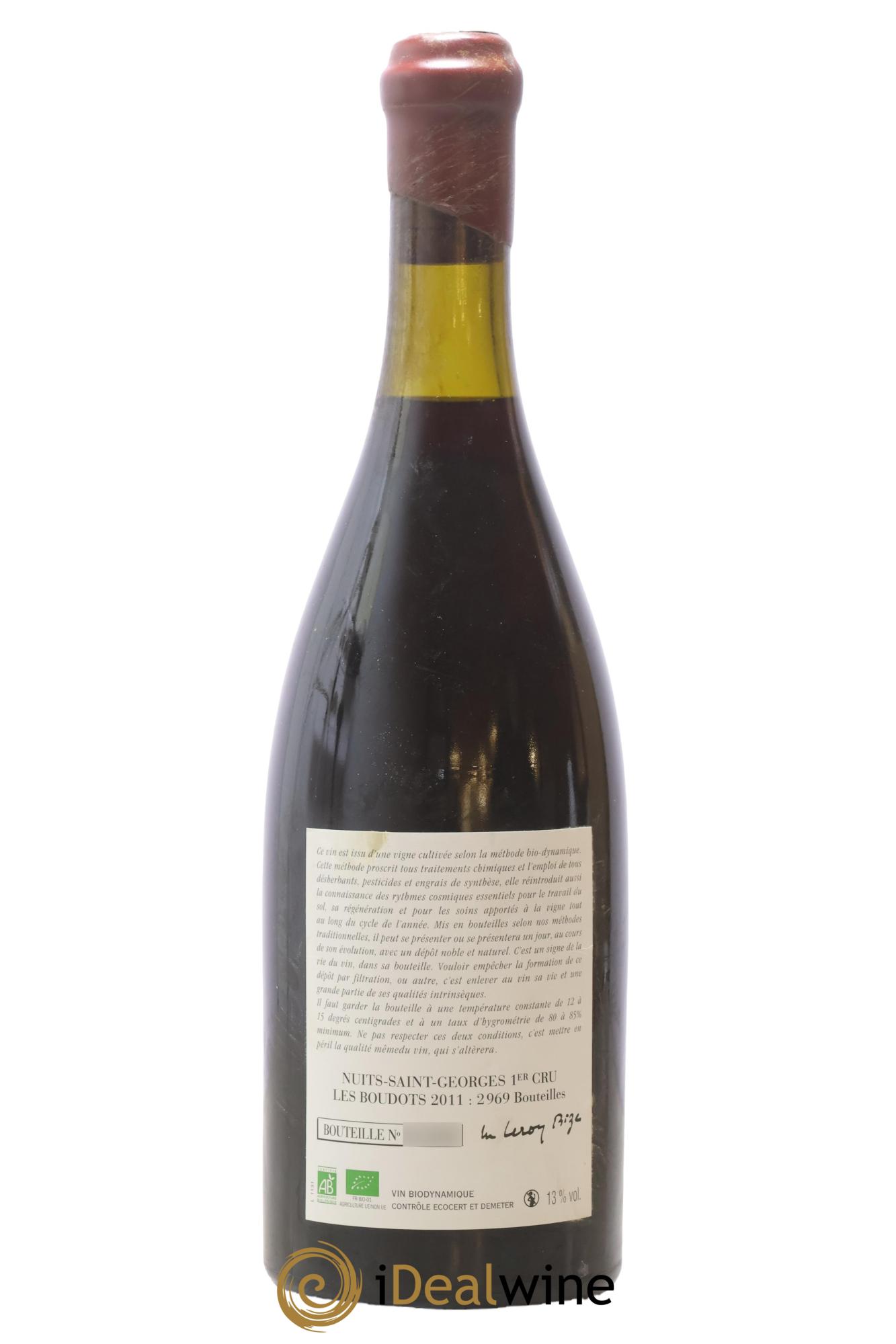 Nuits-Saint-Georges 1er Cru Aux Boudots Leroy (Domaine) 2011 - Lot de 1 bouteille - 1