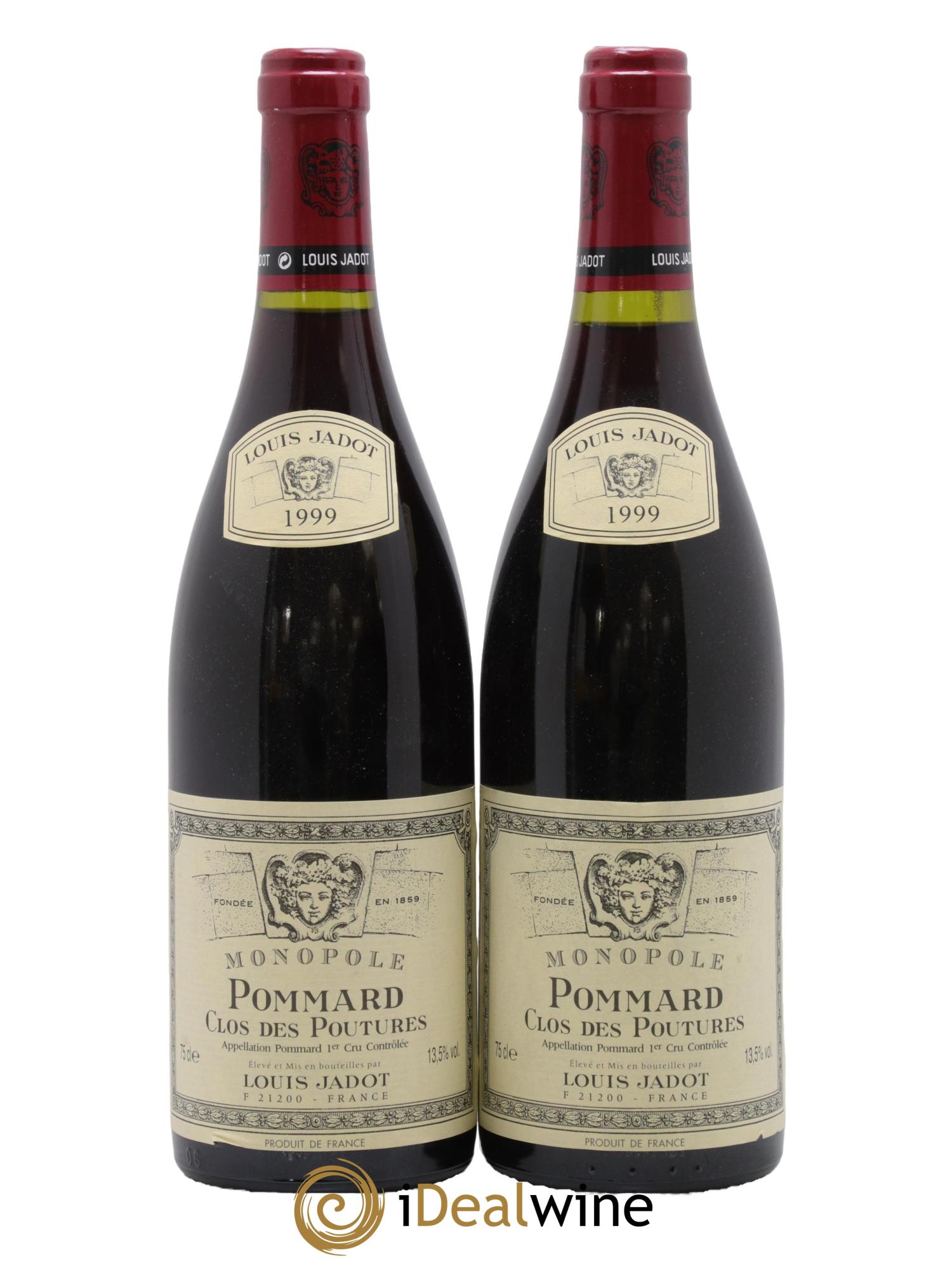 Pommard 1er Cru Clos des Poutures Louis Jadot 1999 - Lot de 2 bouteilles - 0