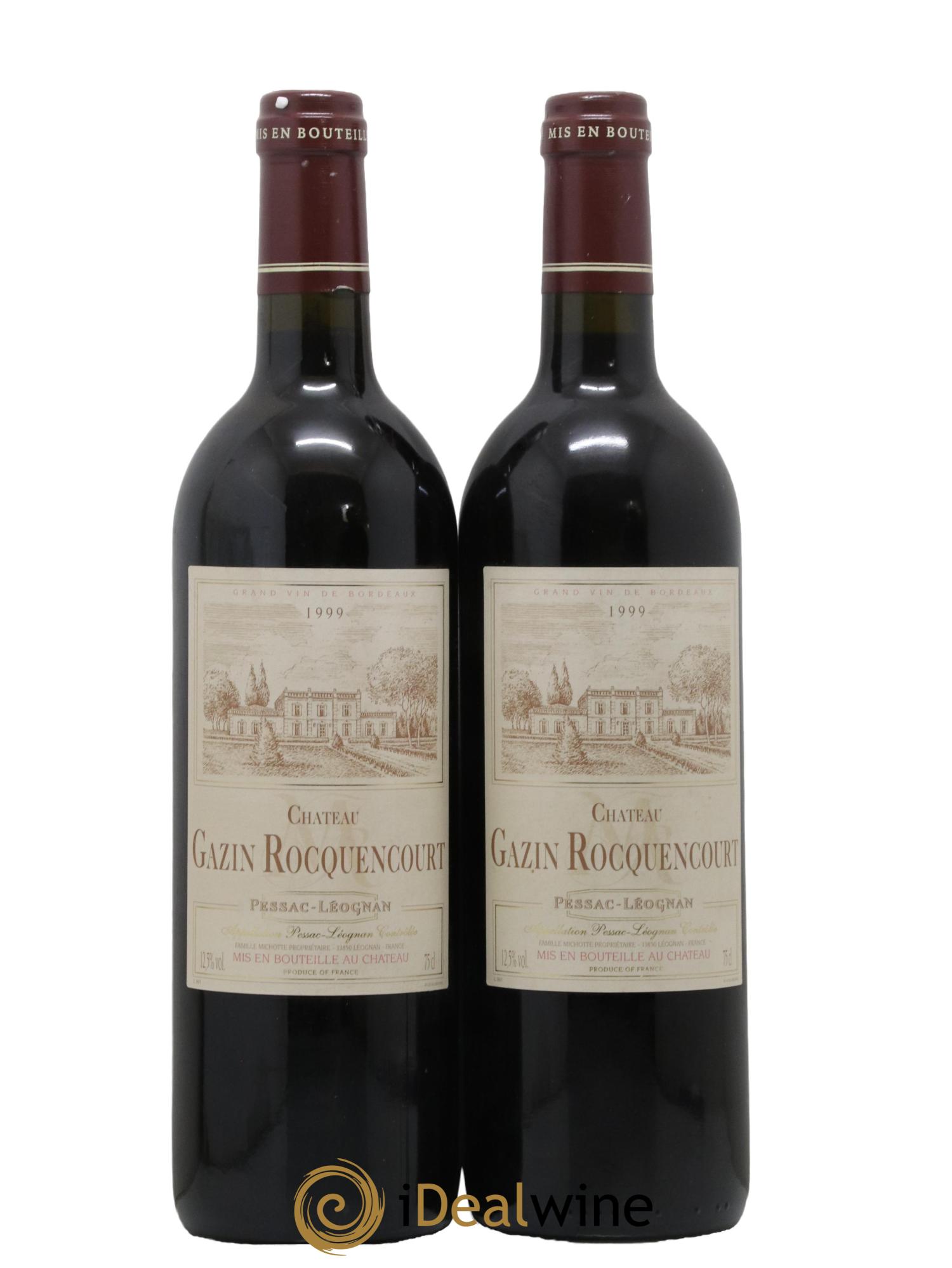 Pessac-Léognan Chateau Gazin Rocquencourt 1999 - Lot de 2 bouteilles - 0