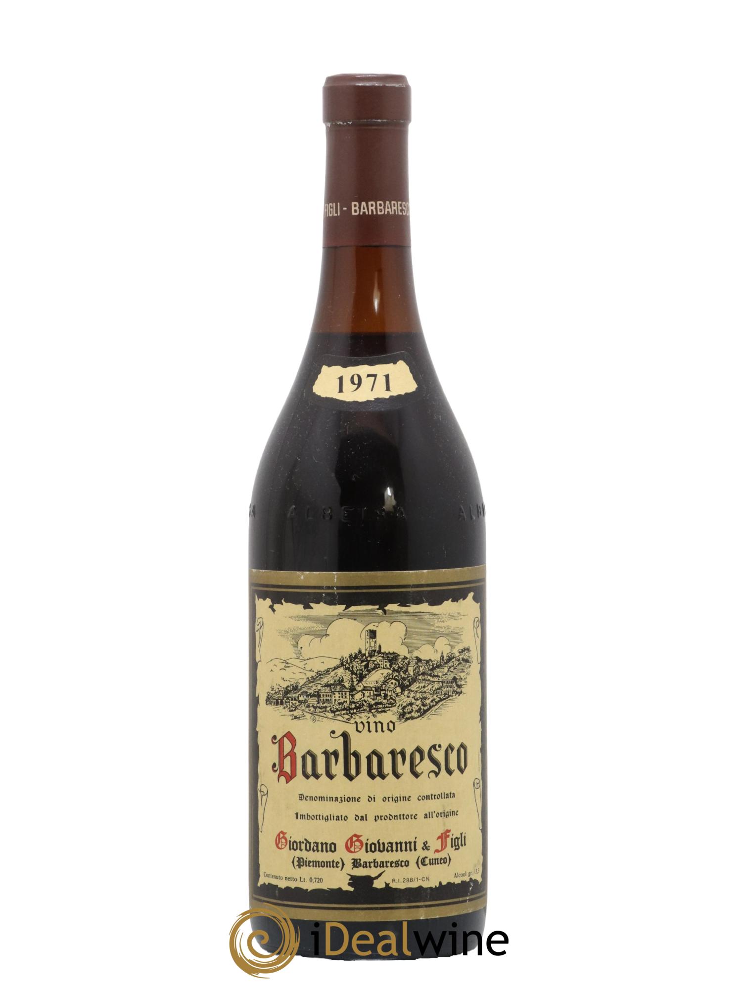 Barbaresco DOCG Giovanni Giordano 1971 - Lot de 1 bouteille - 0