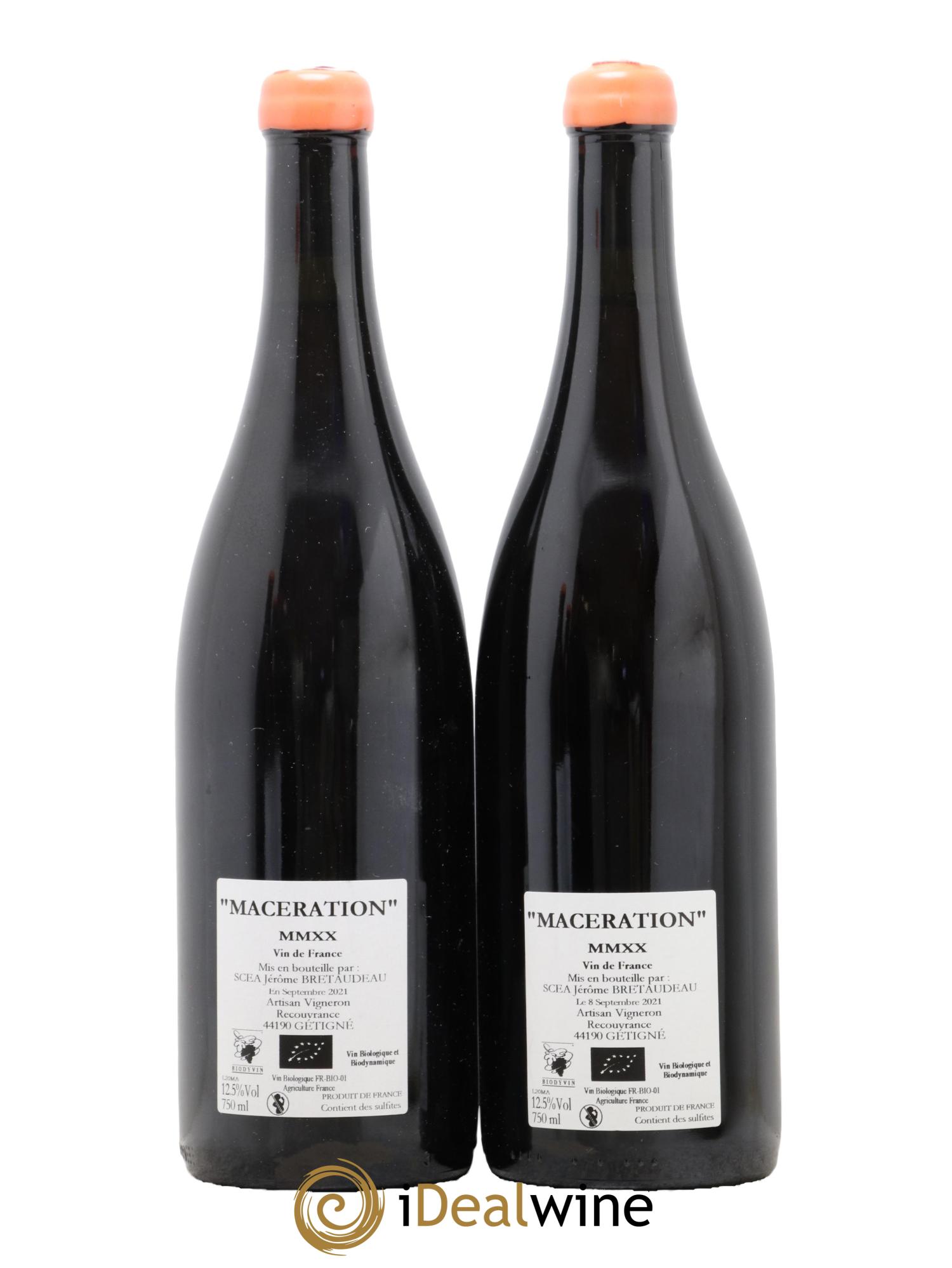 Vin de France Macération Jérôme Bretaudeau - Domaine de Bellevue 2020 - Lot de 2 bouteilles - 1