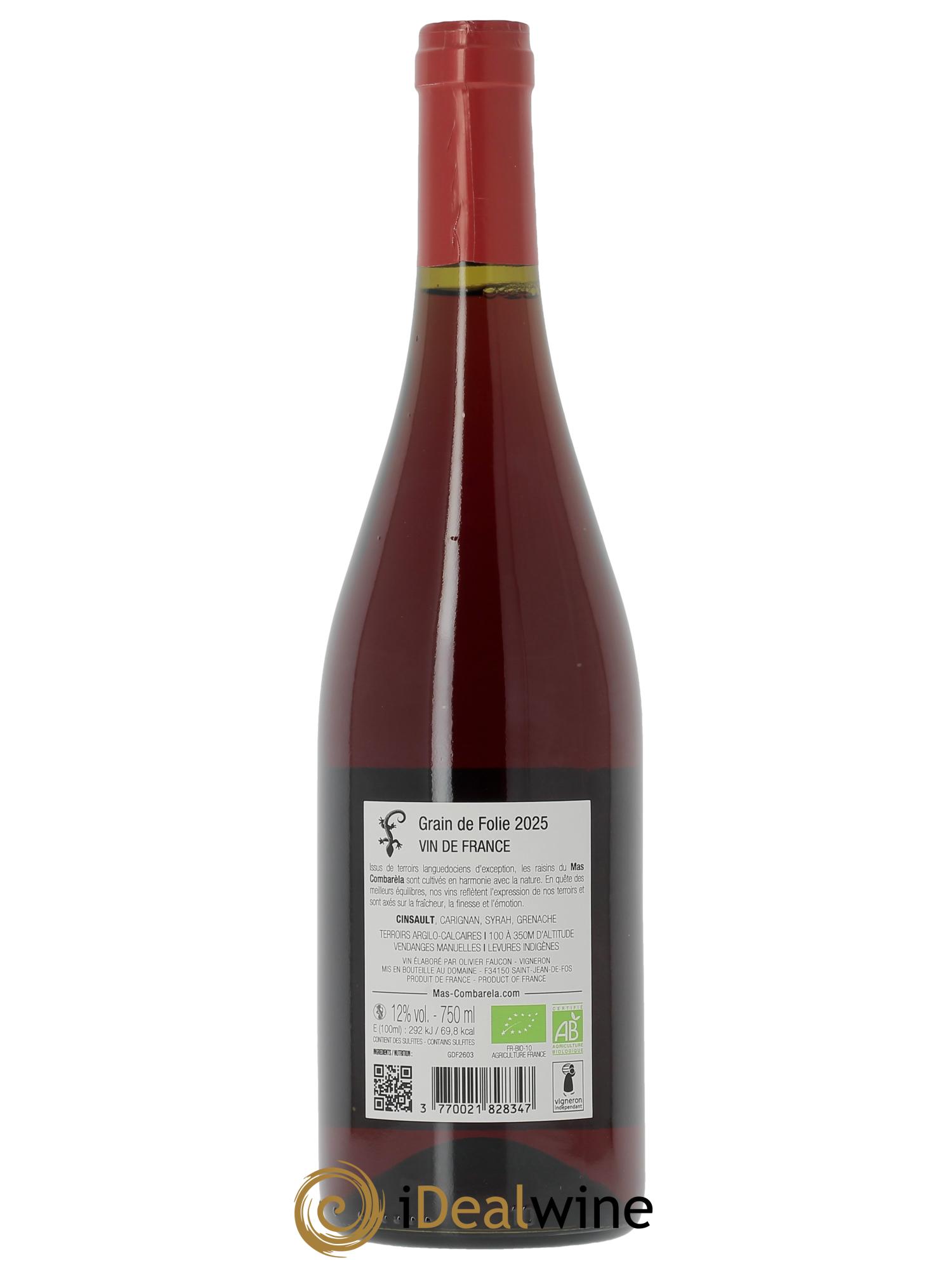 Vin de France Grain de Folie Mas Combarela 2025 - Lot de 1 bouteille - 1