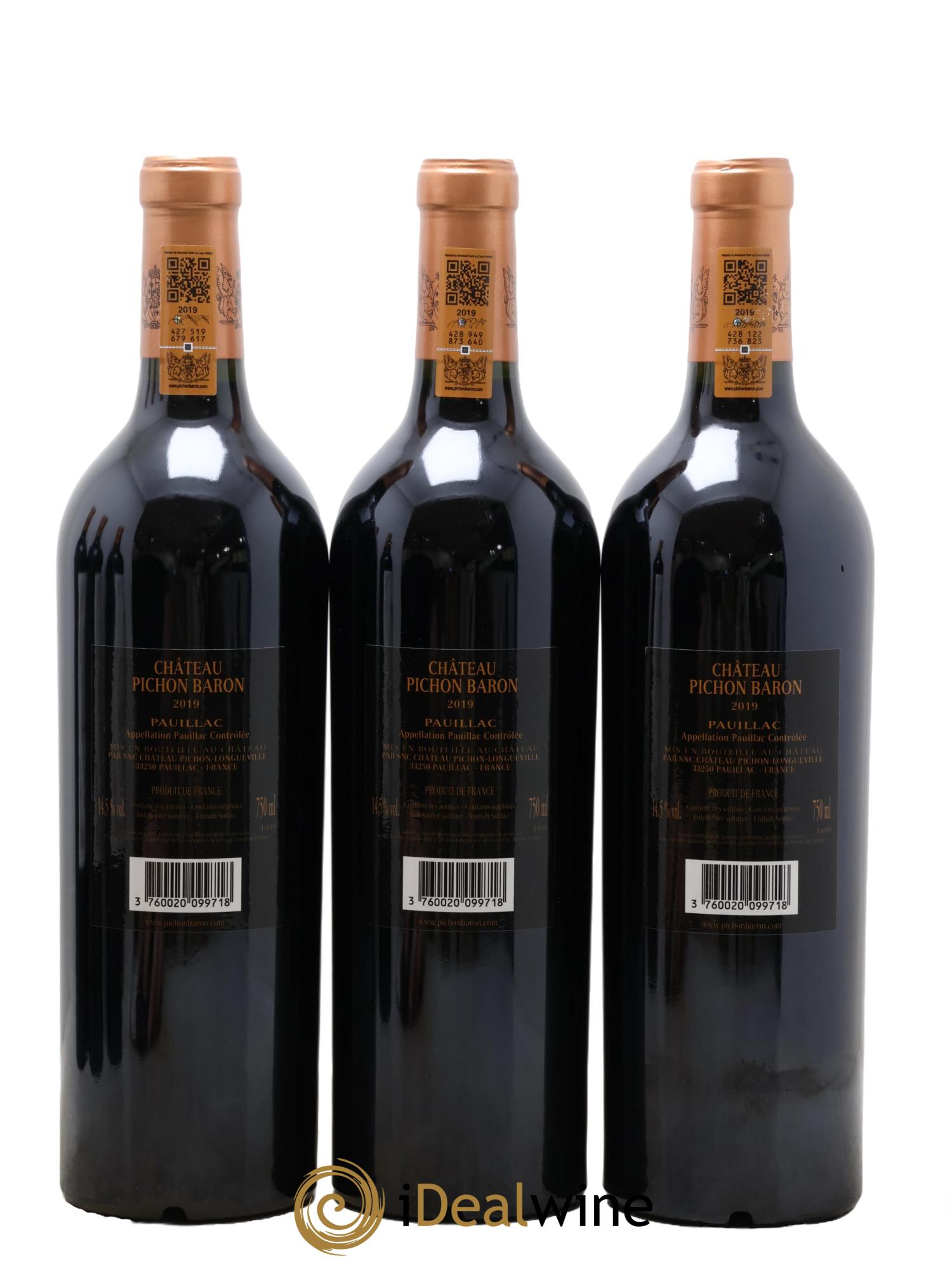 Pichon Longueville Baron 2ème Grand Cru Classé 2019 - Lot of 6 bottles - 2