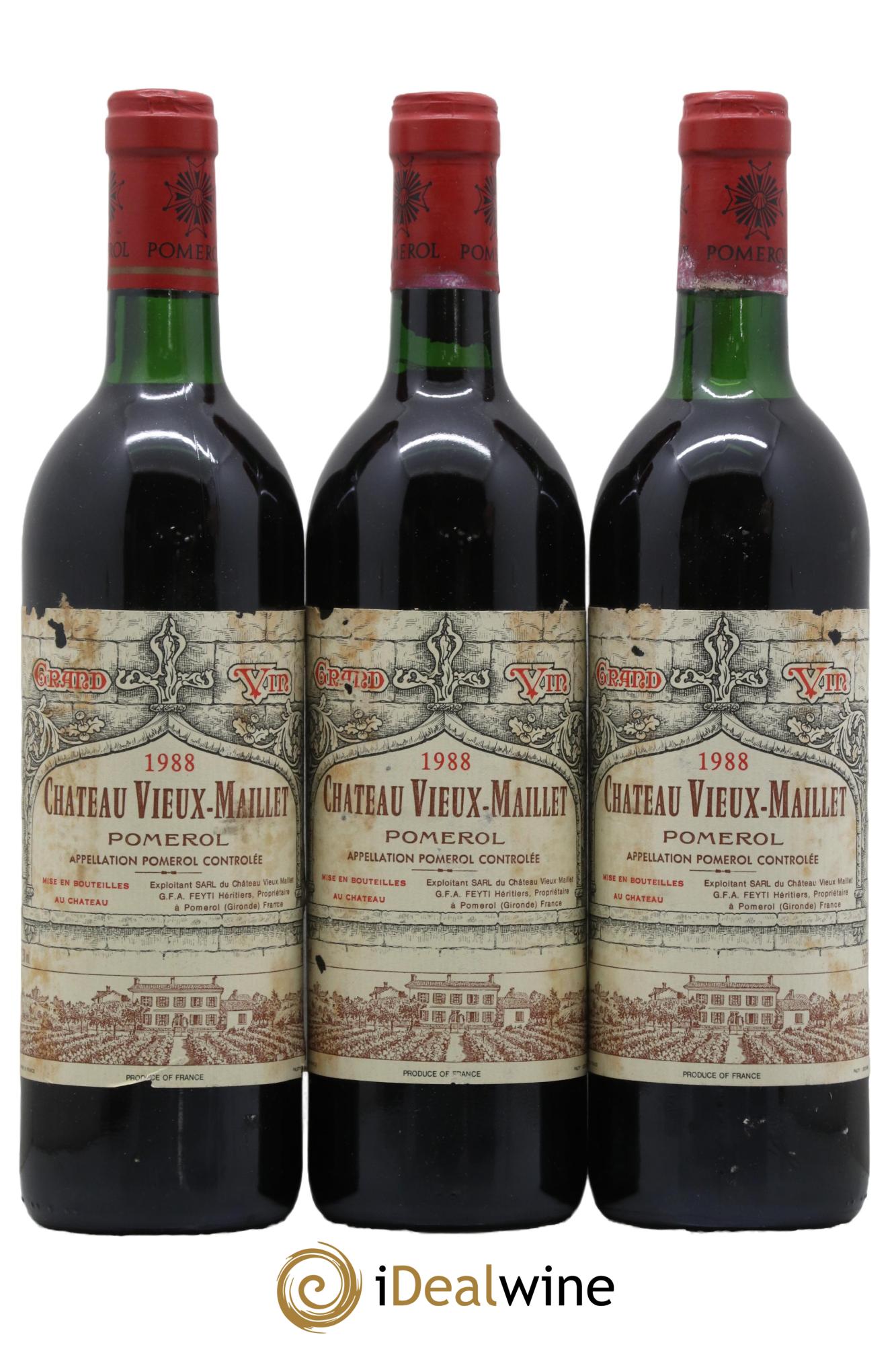 Château Vieux Maillet 1988 - Lot de 3 bouteilles - 0
