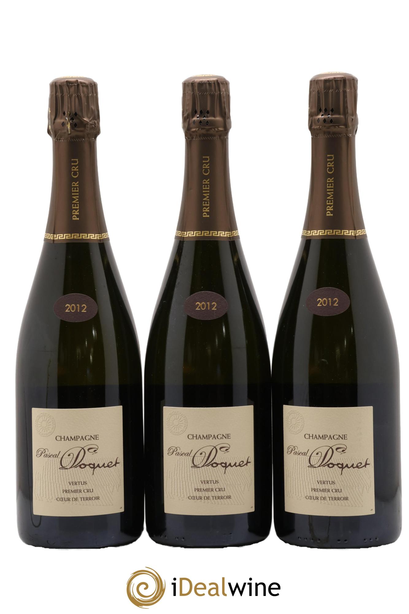 Vertus 1er Cru Extra-Brut Coeur de Terroir Pascal Doquet 2012 - Lote de 3 botellas - 0