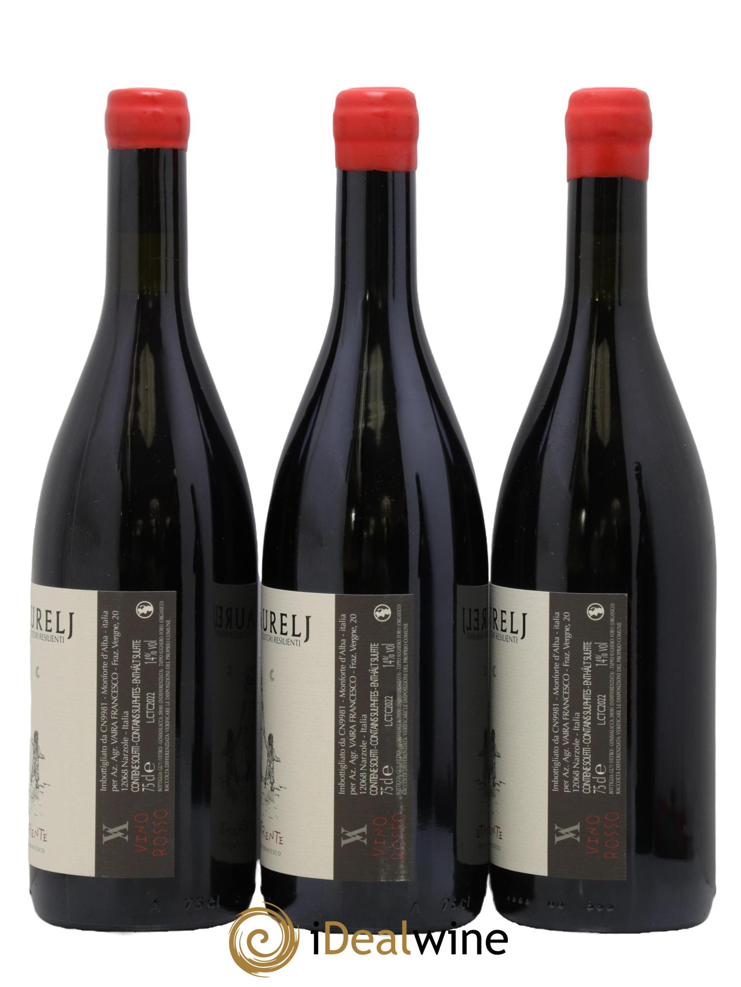 Italie Vino Rosso Controcorrente Vaira Aurelj 2022 - Lot of 3 bottles - 1