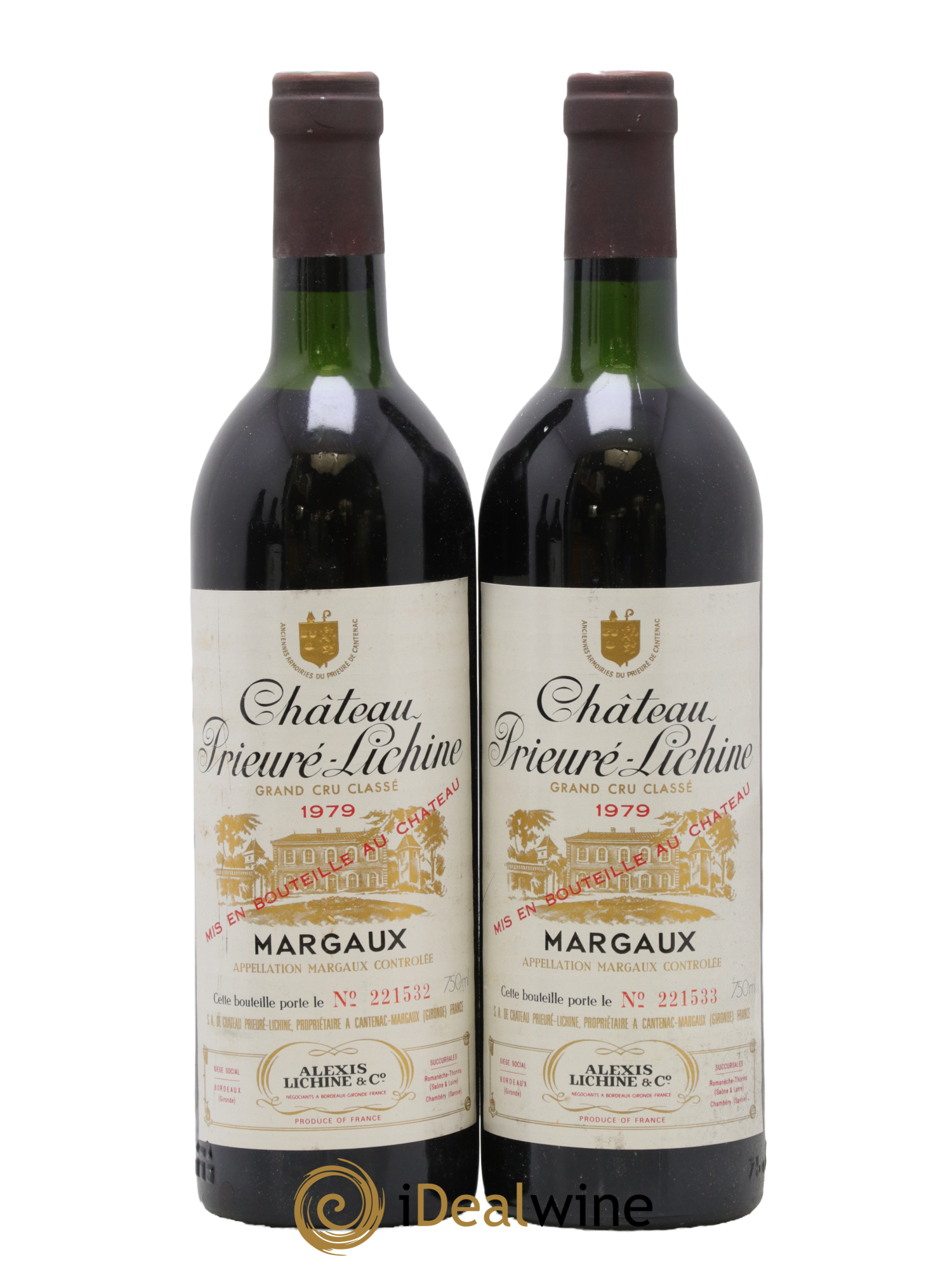Château Prieuré Lichine 4ème Grand Cru Classé 1979 - Lot de 2 bouteilles - 0