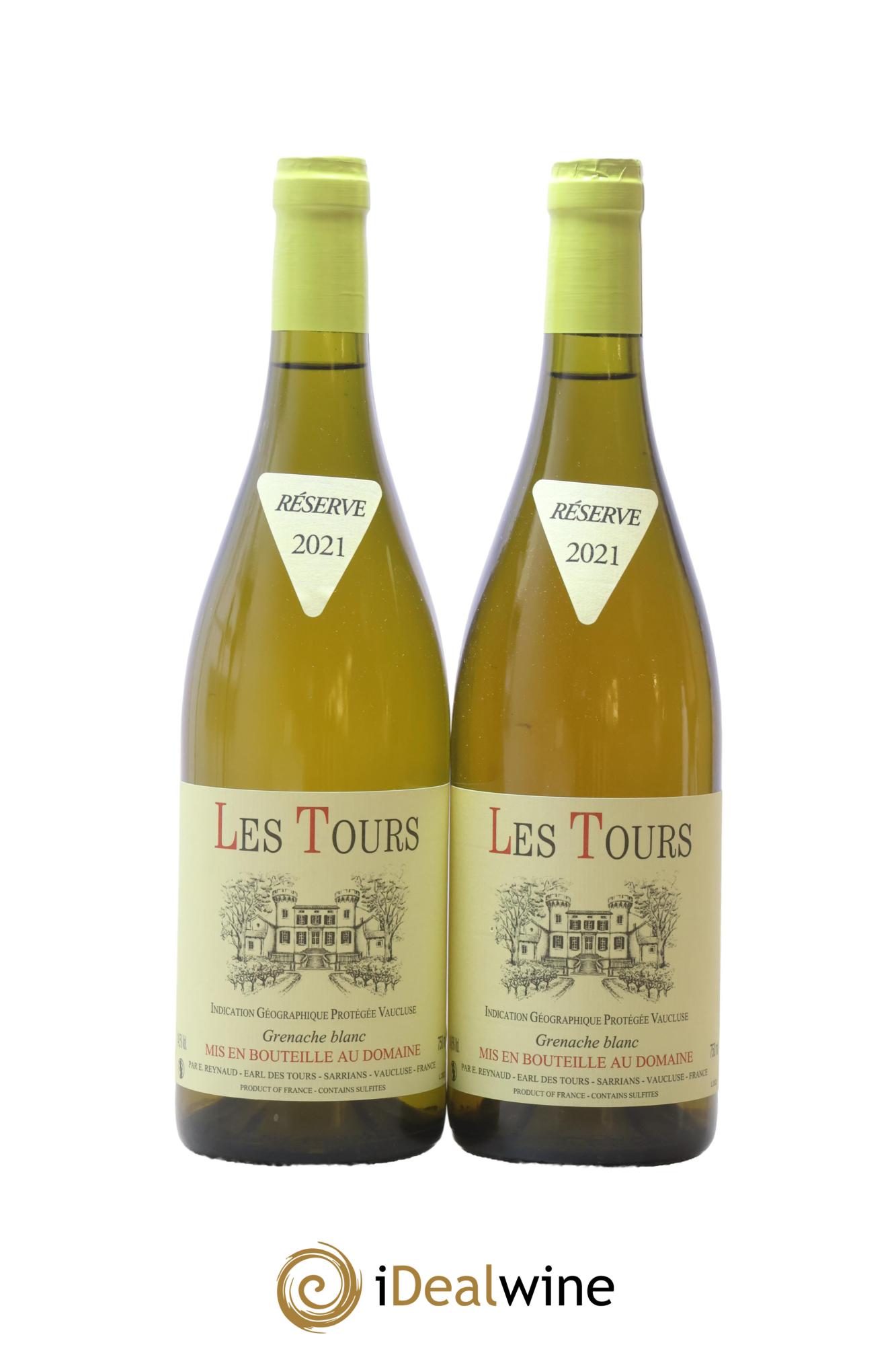 IGP Vaucluse (Vin de Pays de Vaucluse) Les Tours Grenache Blanc Emmanuel Reynaud 2021 - Lot of 2 bottles - 0