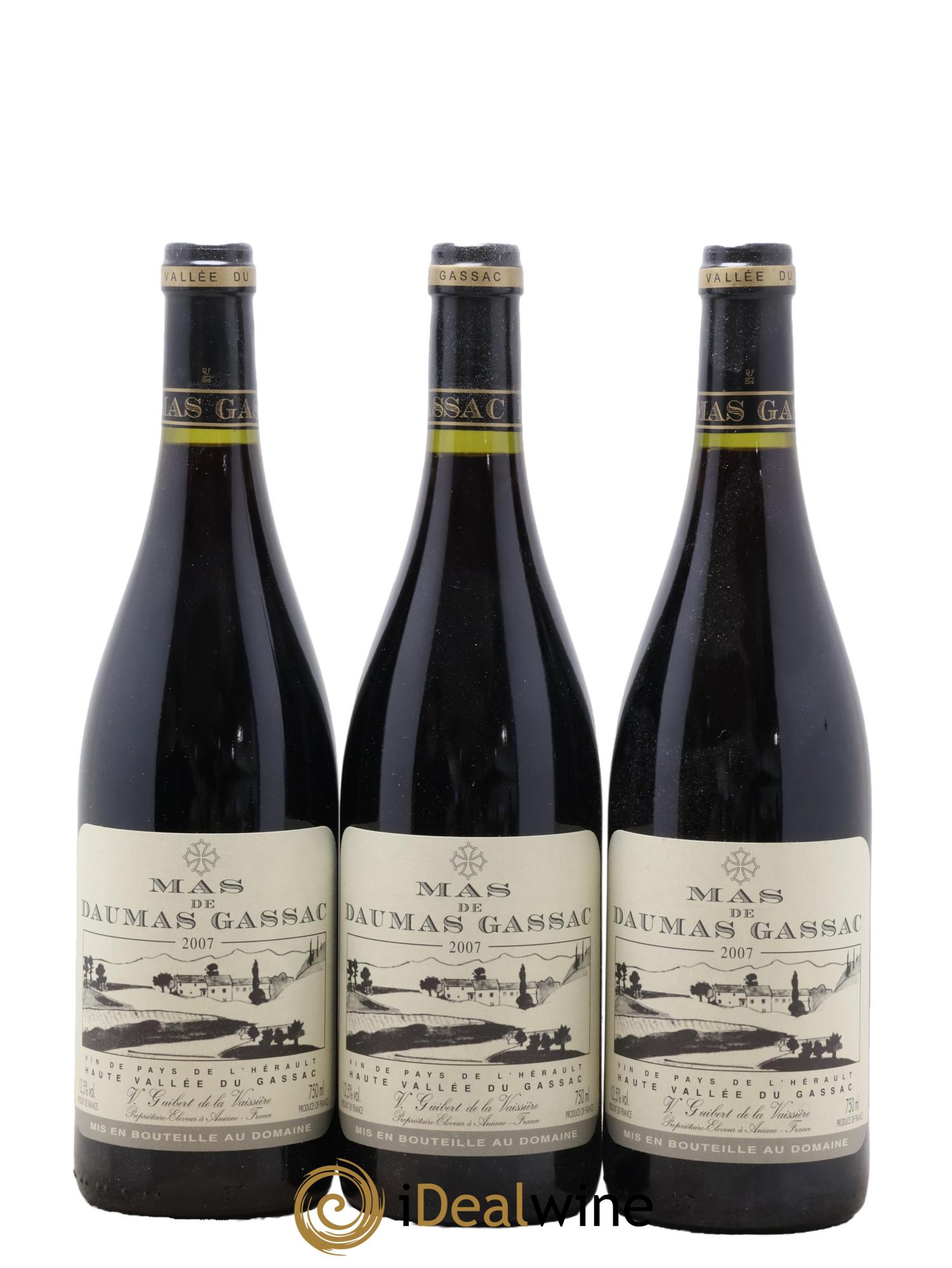 IGP St Guilhem-le-Désert - Cité d'Aniane Mas Daumas Gassac Famille Guibert de La Vaissière  2007 - Lot de 6 bouteilles - 2