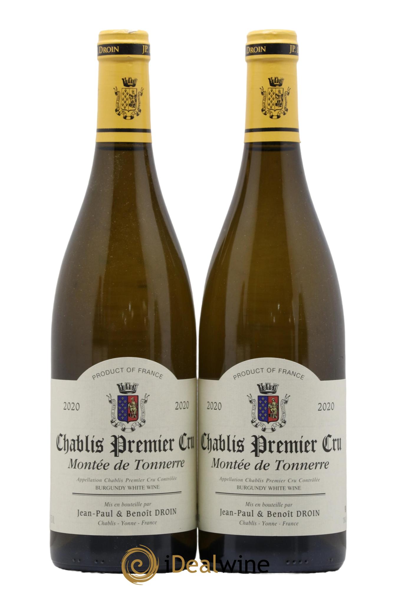Chablis 1er Cru Montée de Tonnerre Jean-Paul & Benoît Droin (Domaine) 2020 - Lot de 2 bouteilles - 0