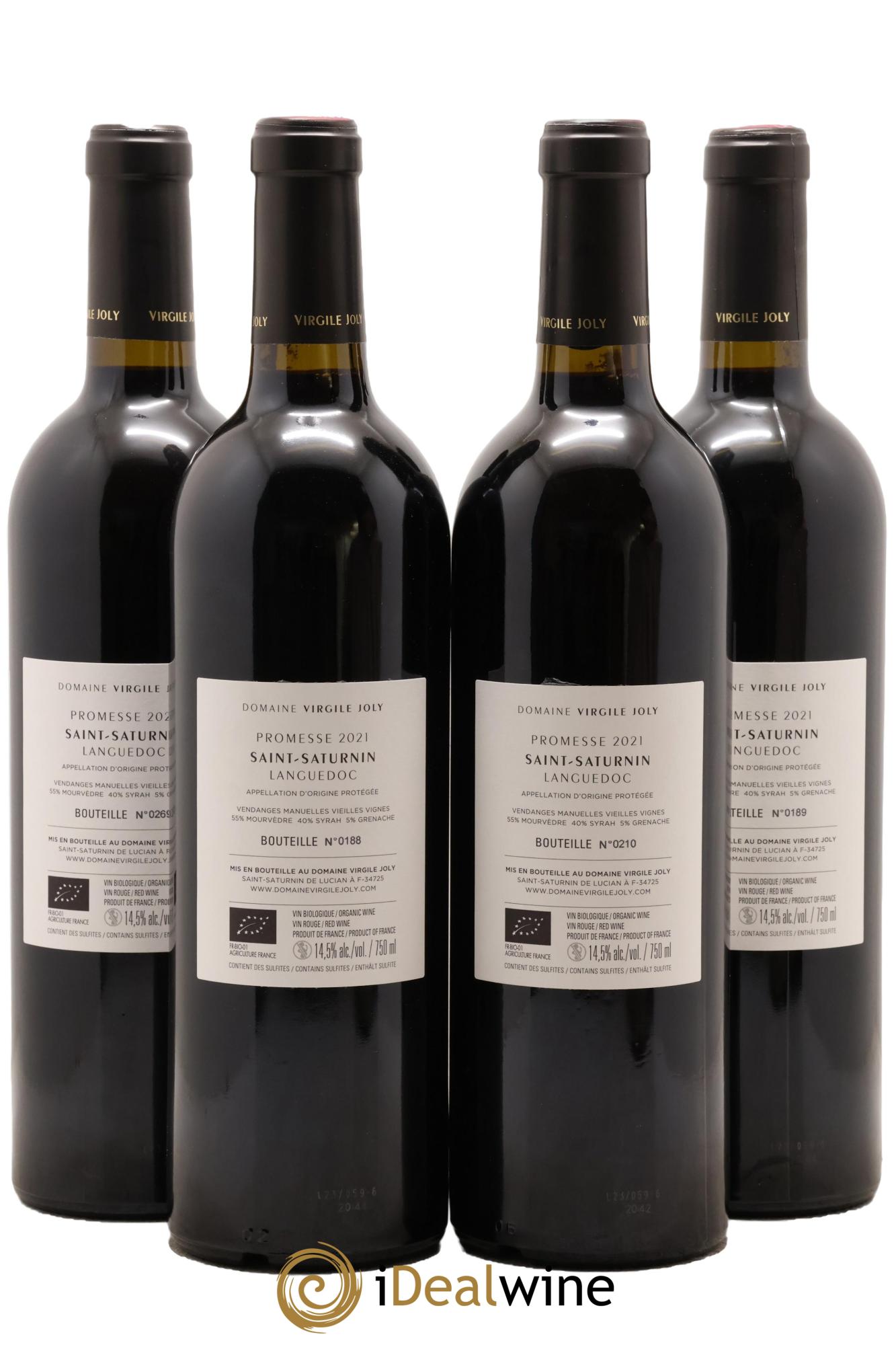 Languedoc Saint-Saturnin Promesse Domaine Virgile Joly 2021 - Lot of 4 bottles - 1
