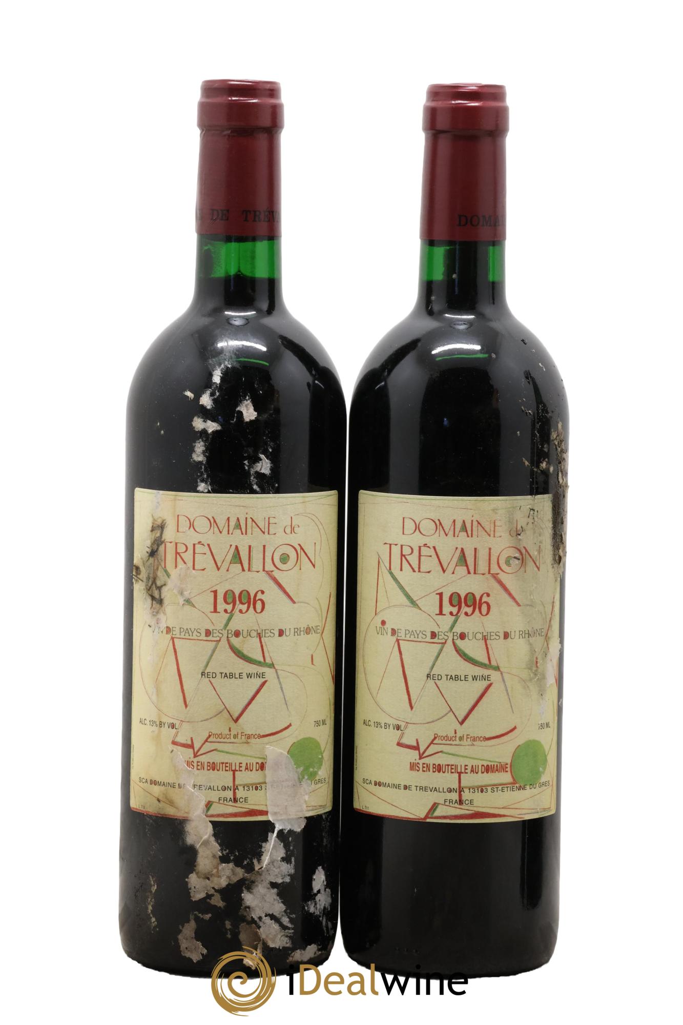 VDP Bouches du Rhône Trévallon (Domaine de) Eloi Dürrbach 1996 - Lot de 2 bouteilles - 0