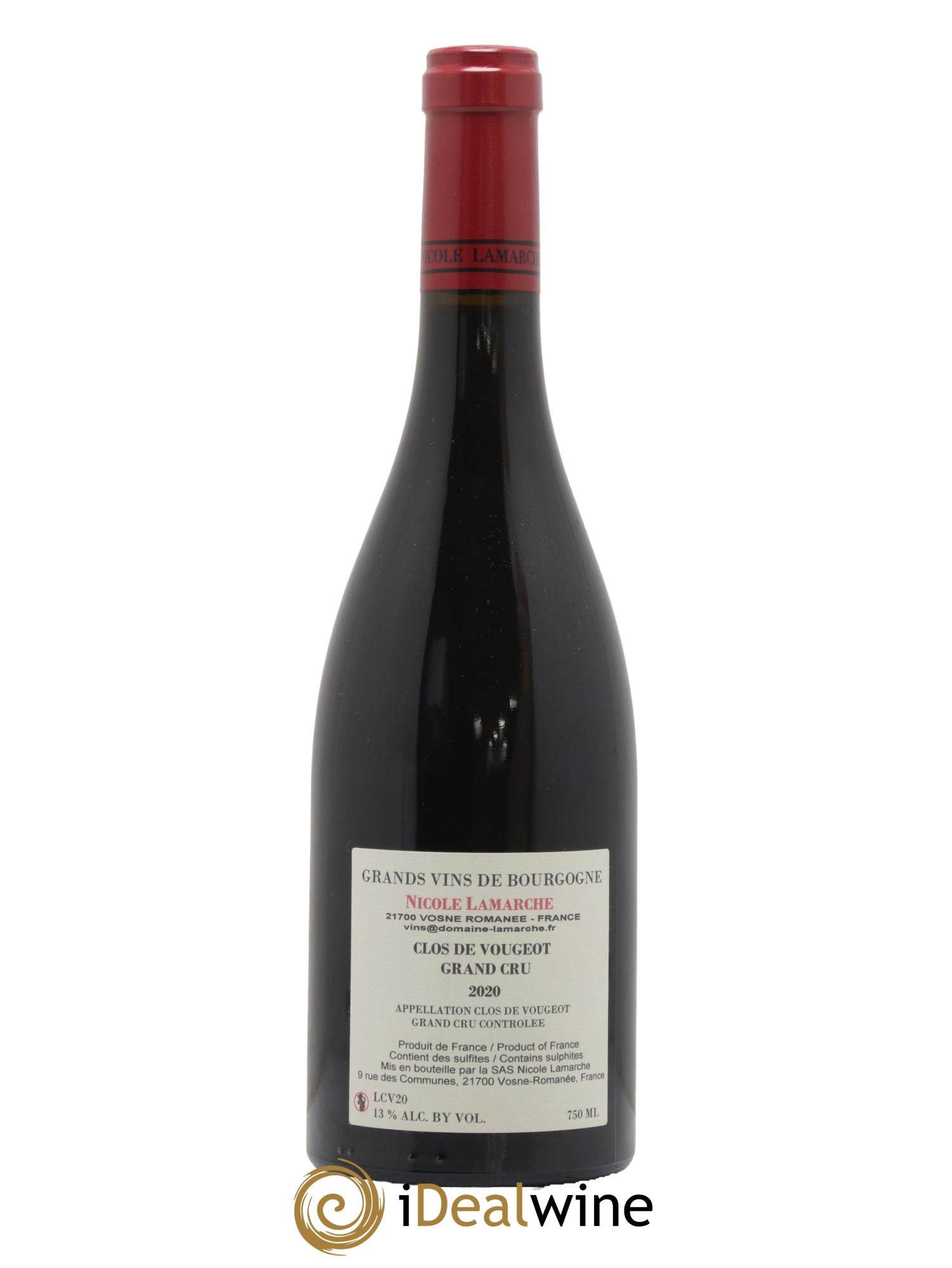 Clos de Vougeot Grand Cru Lamarche (Domaine) 2020 - Lot de 1 bouteille - 1