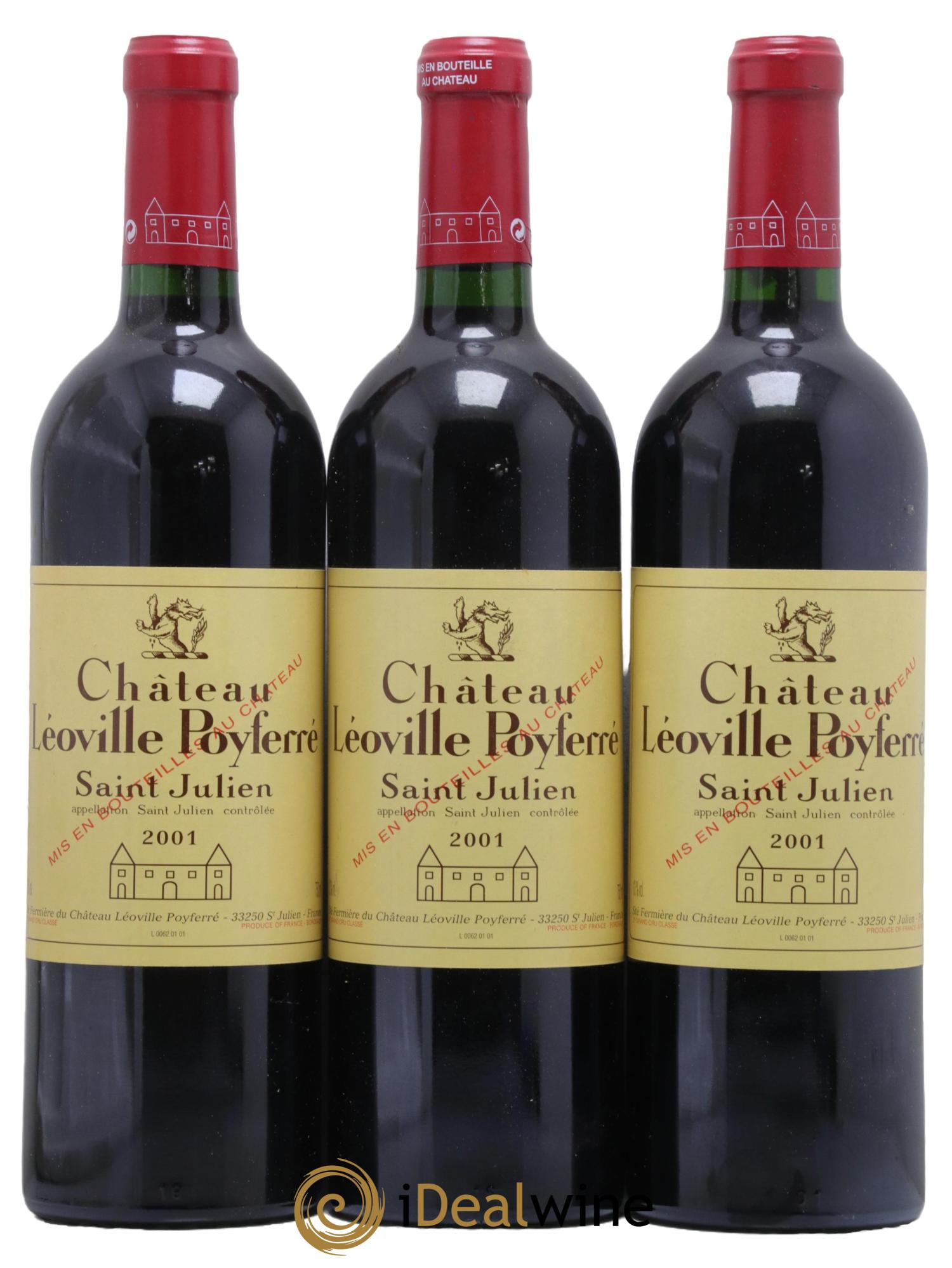Château Léoville Poyferré 2ème Grand Cru Classé 2001 - Lot de 3 bouteilles - 0