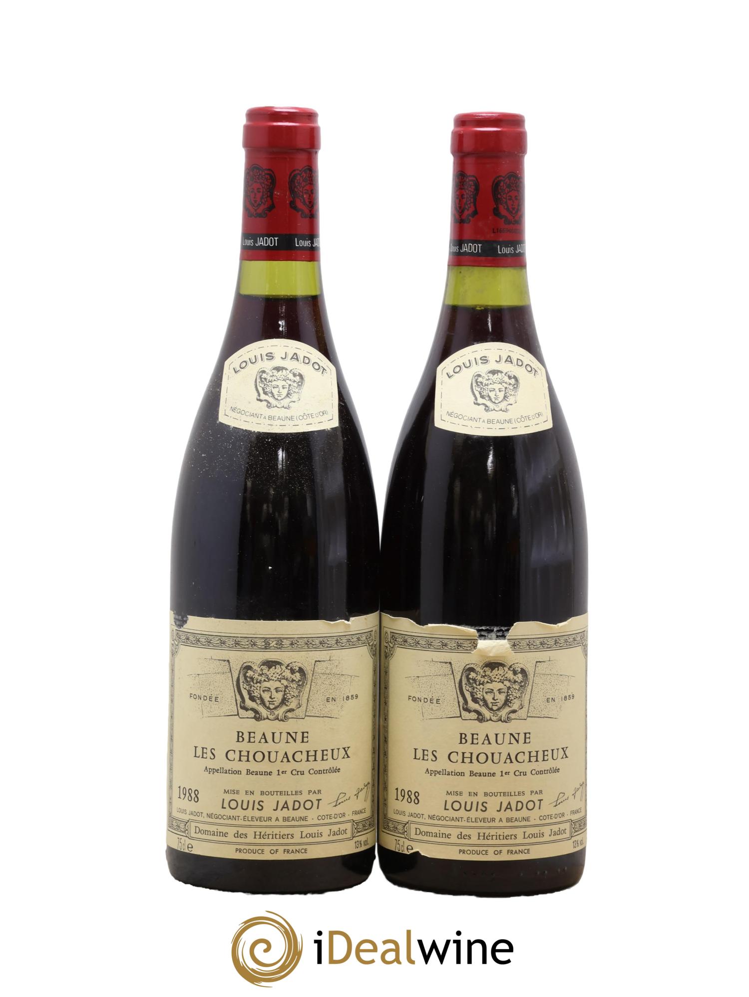 Beaune 1er Cru Chouacheux Héritiers Louis Jadot (Domaine des) - Louis Jadot 1988 - Lotto di 2 bottiglie - 0