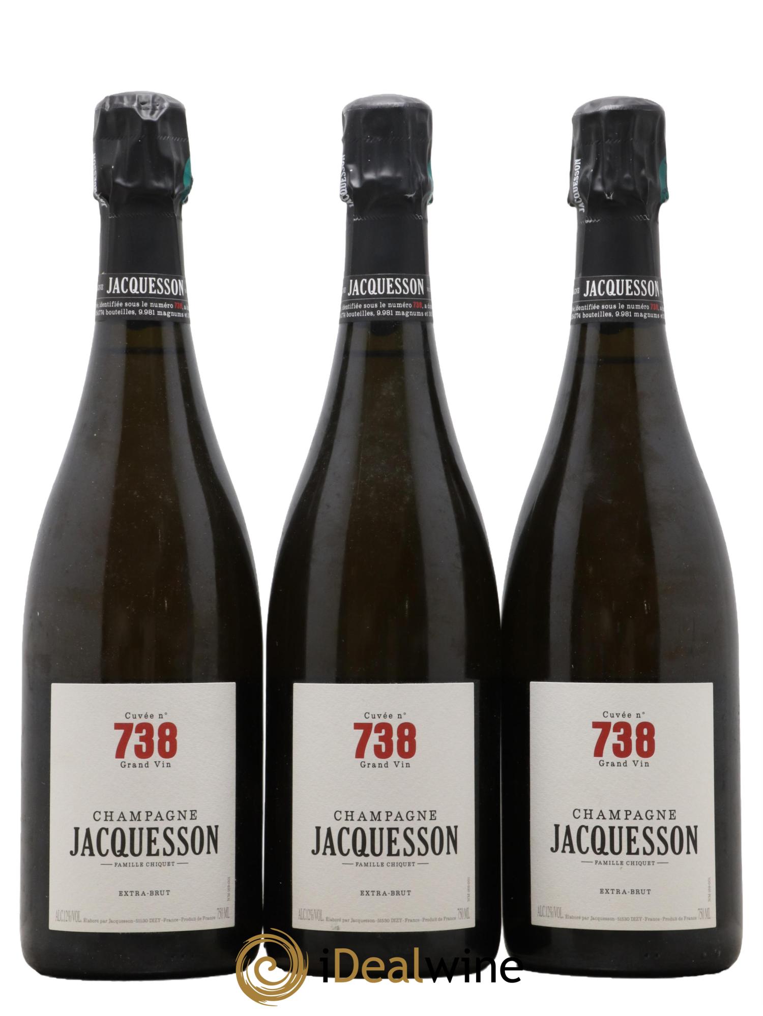 Cuvée 738 Extra-Brut Jacquesson - Lot de 3 bouteilles - 0