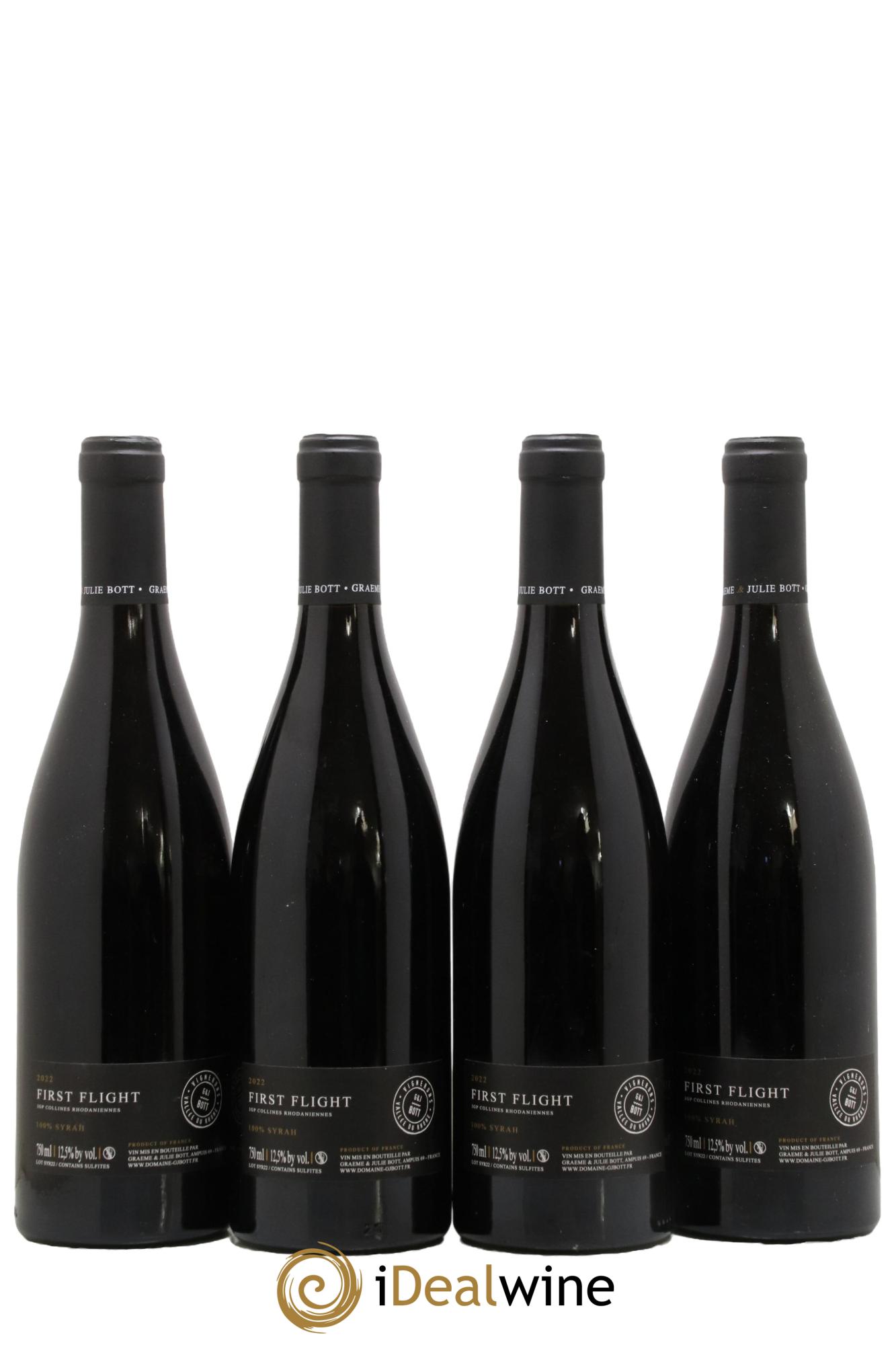 IGP Collines Rhodaniennes Syrah First Flight Graeme & Julie Bott 2022 - Lot of 4 bottles - 1