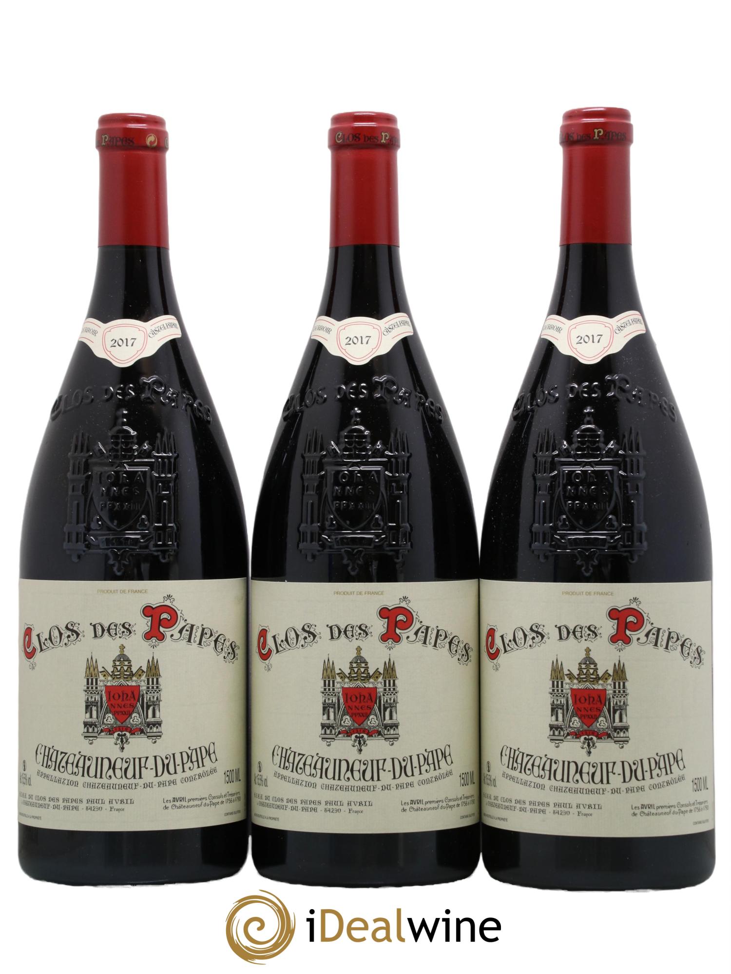 Châteauneuf-du-Pape Clos des Papes - Paul Avril 2017 - Lot de 3 magnums - 0