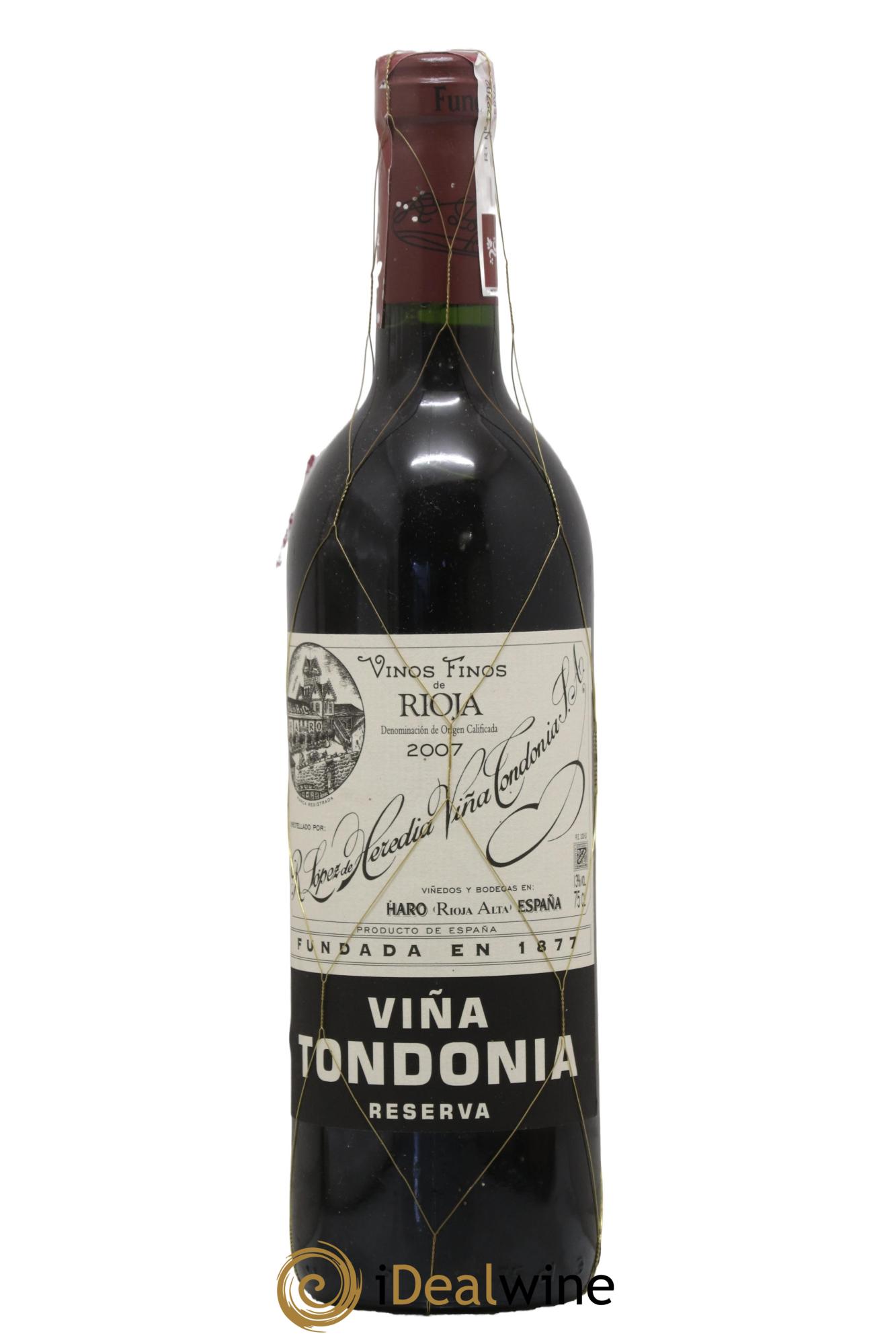 Rioja DOCA Reserva Vina Tondonia R. Lopez de Heredia 2007 - Posten von 1 Flasche - 0