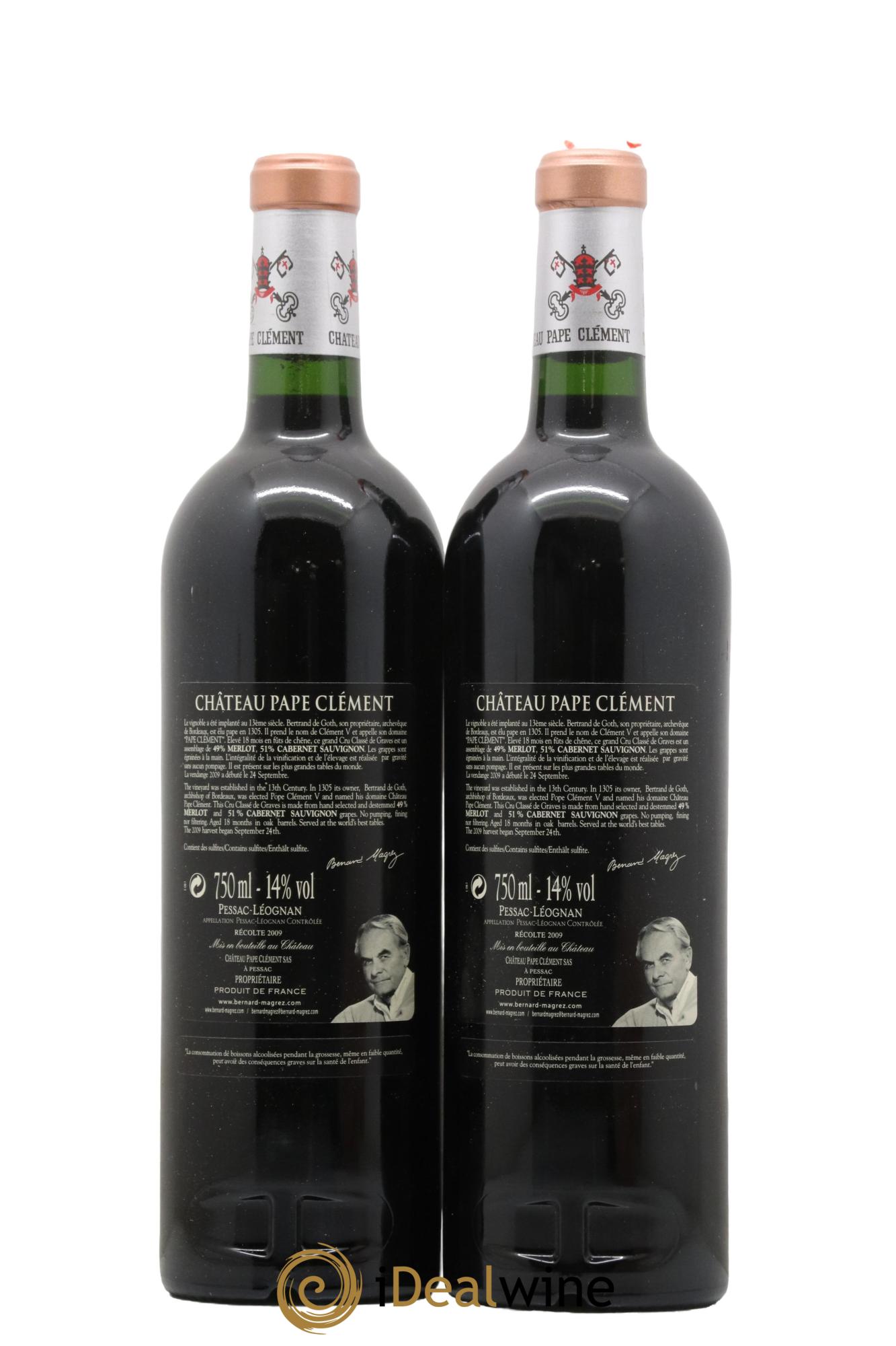 Château Pape Clément Cru Classé de Graves 2009 - Lot of 2 bottles - 1