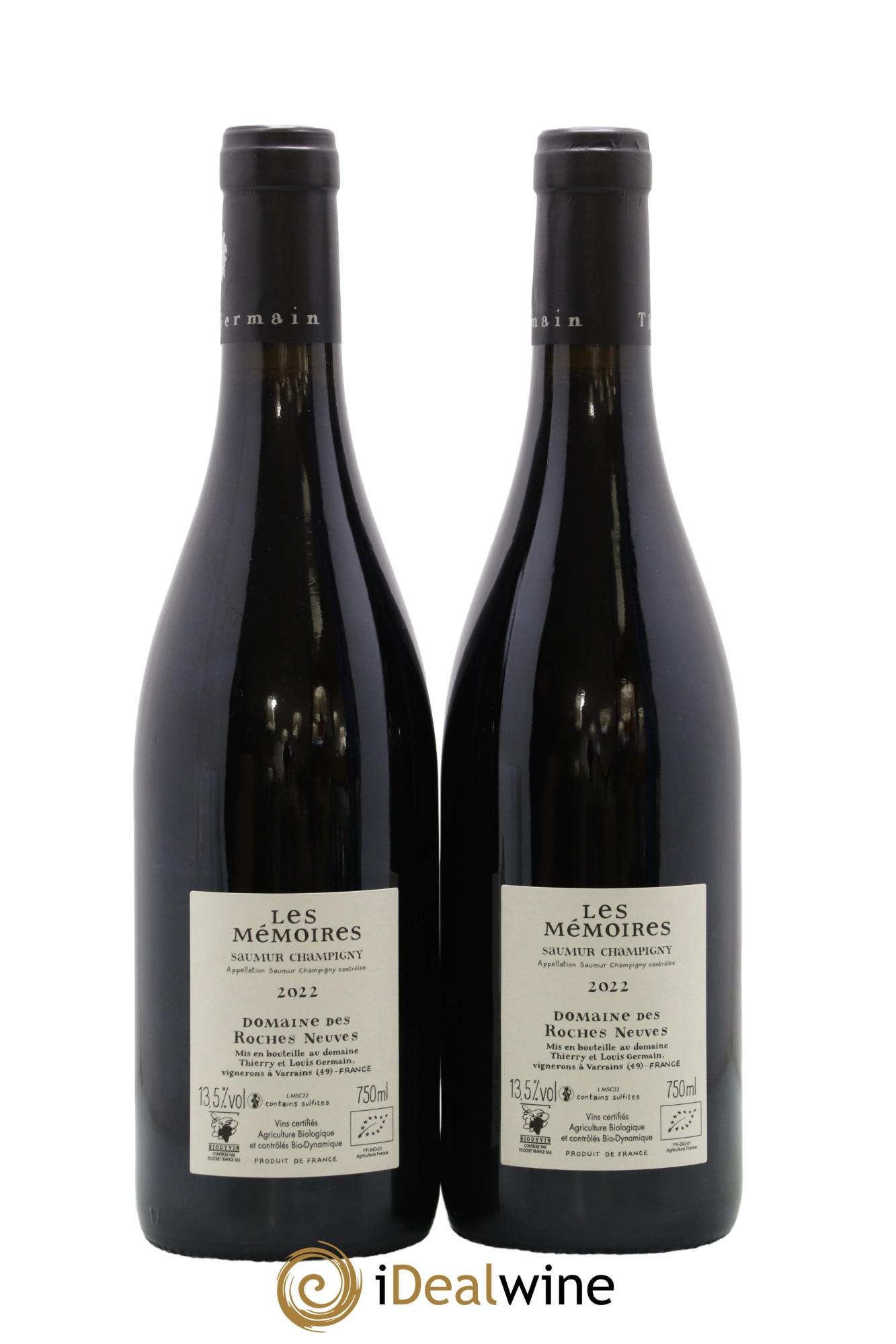 Saumur-Champigny Les Mémoires Domaine des Roches Neuves - Thierry Germain 2022 - Lot de 2 bouteilles - 1
