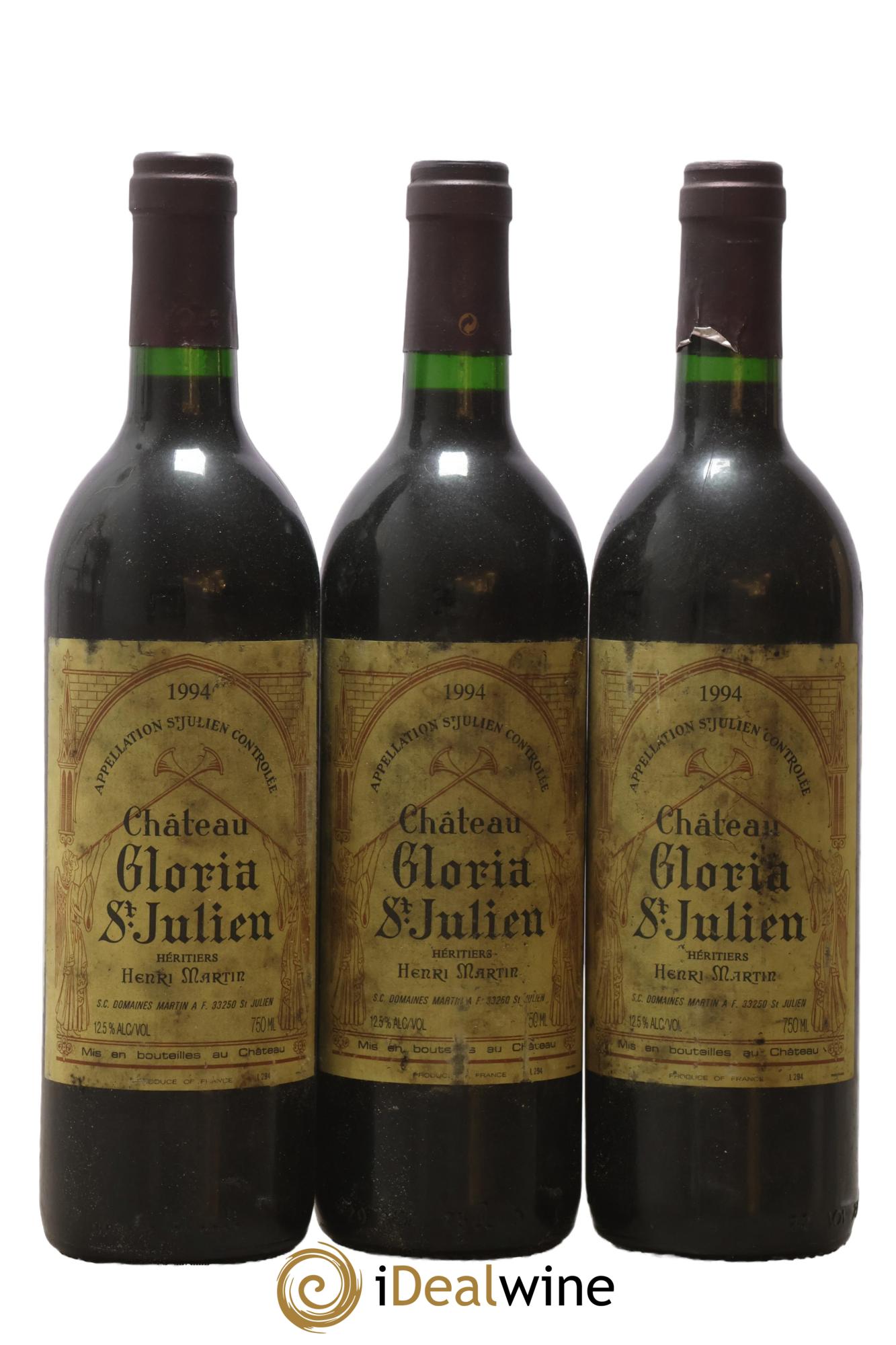 Château Gloria 1994 - Lot of 3 bottles - 0