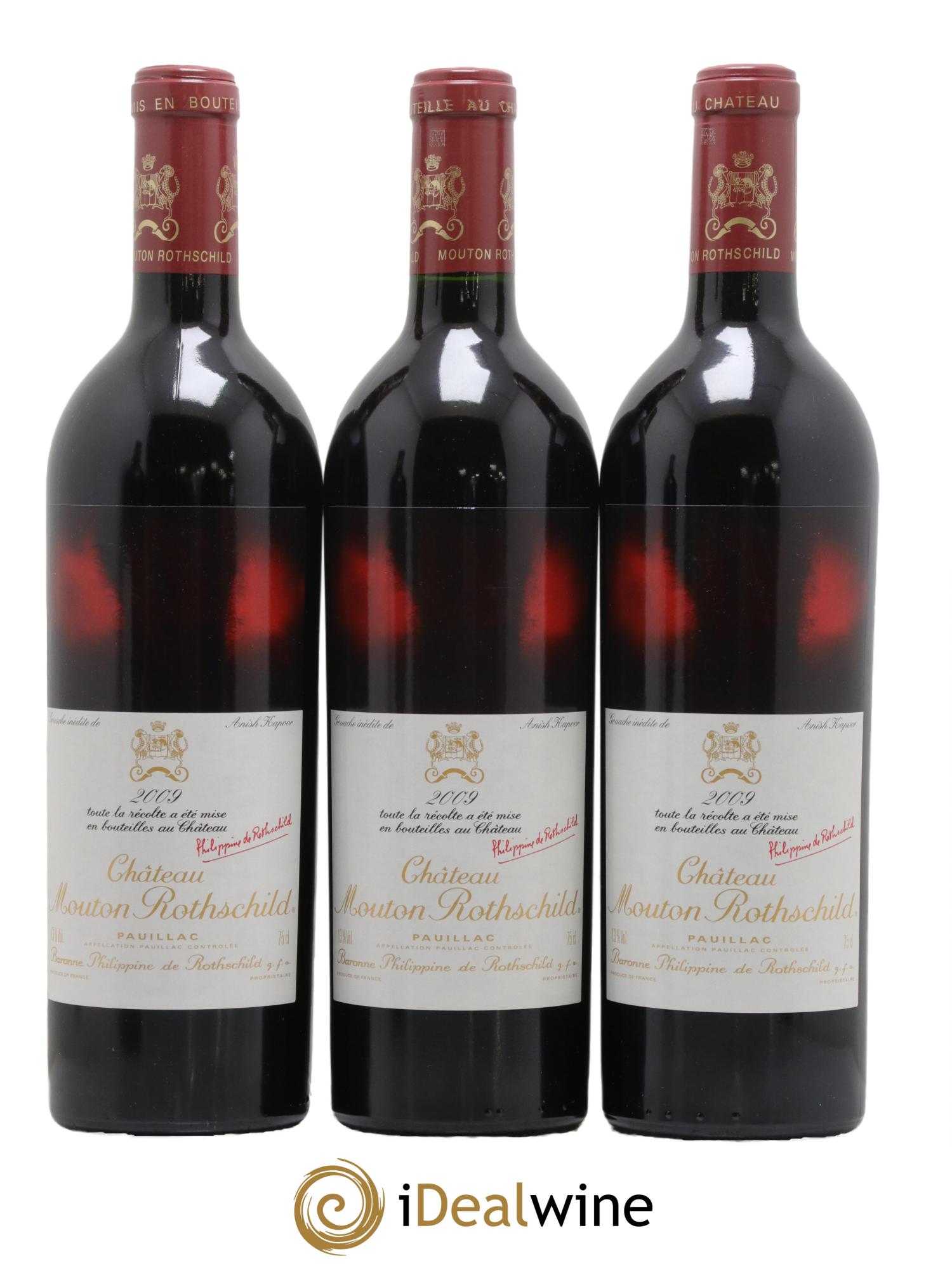 Château Mouton Rothschild 1er Grand Cru Classé 2009 - Lot de 3 bouteilles - 0
