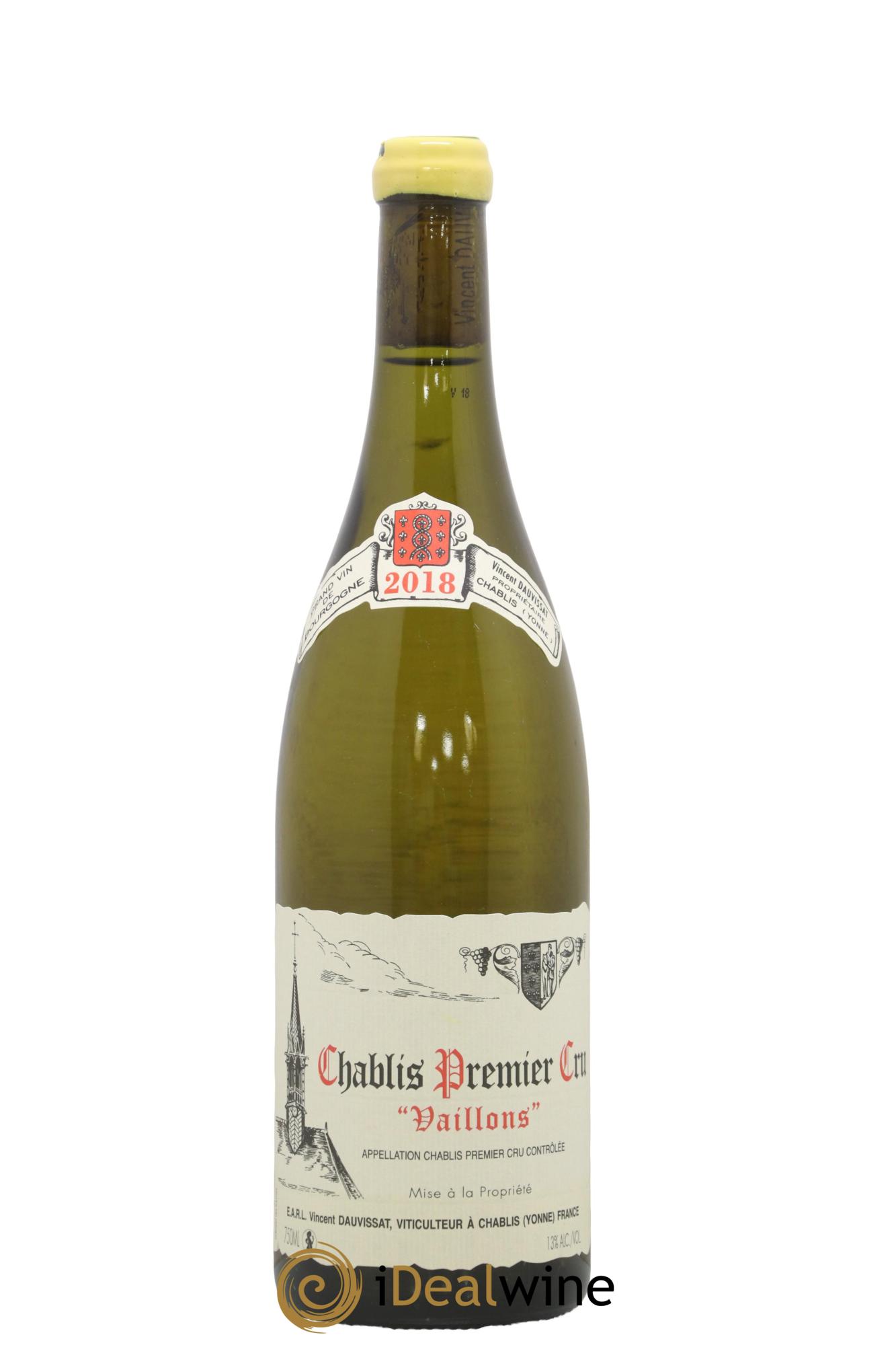 Chablis 1er Cru Vaillons Vincent Dauvissat (Domaine) 2018 - Lot of 1 bottle - 0