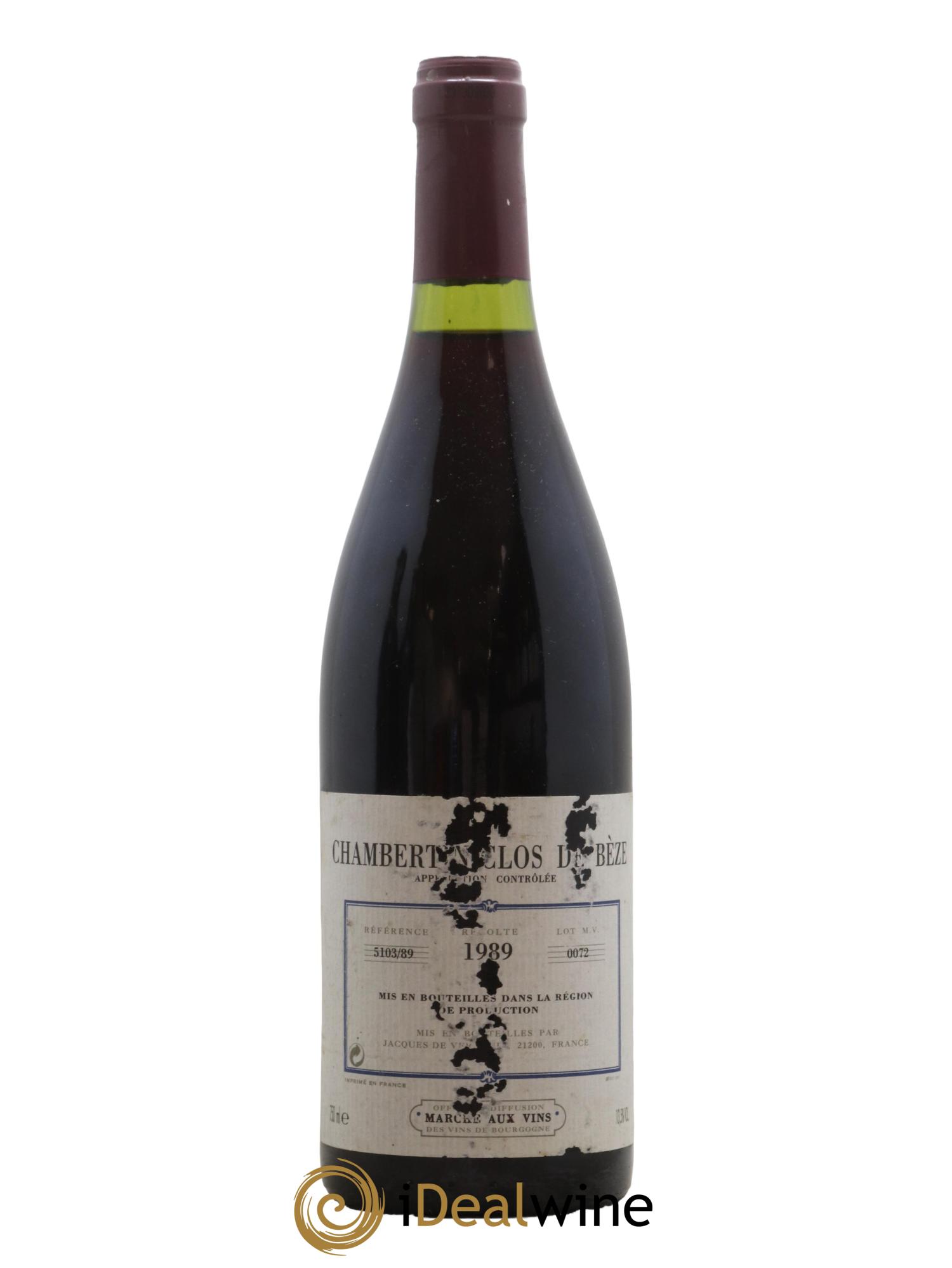 Chambertin Clos de Bèze Grand Cru Jacques Verteuil 1989 - Lot de 1 bouteille - 0