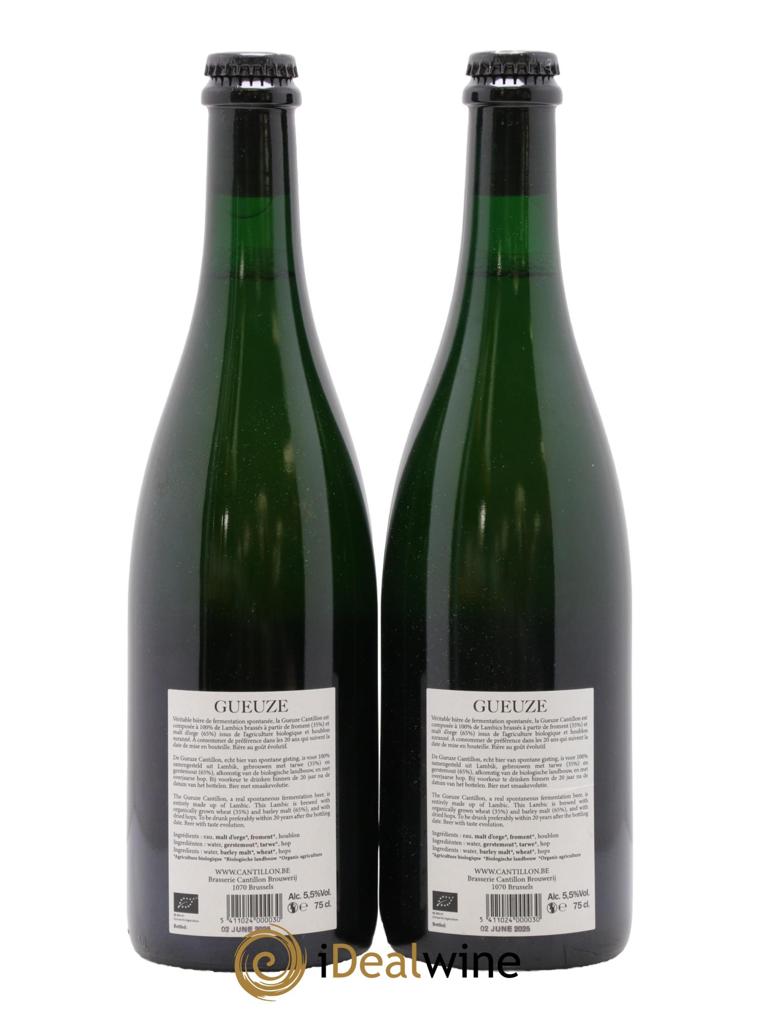 Bière Cantillon Gueuze 2025 - Lot de 2 bouteilles - 1