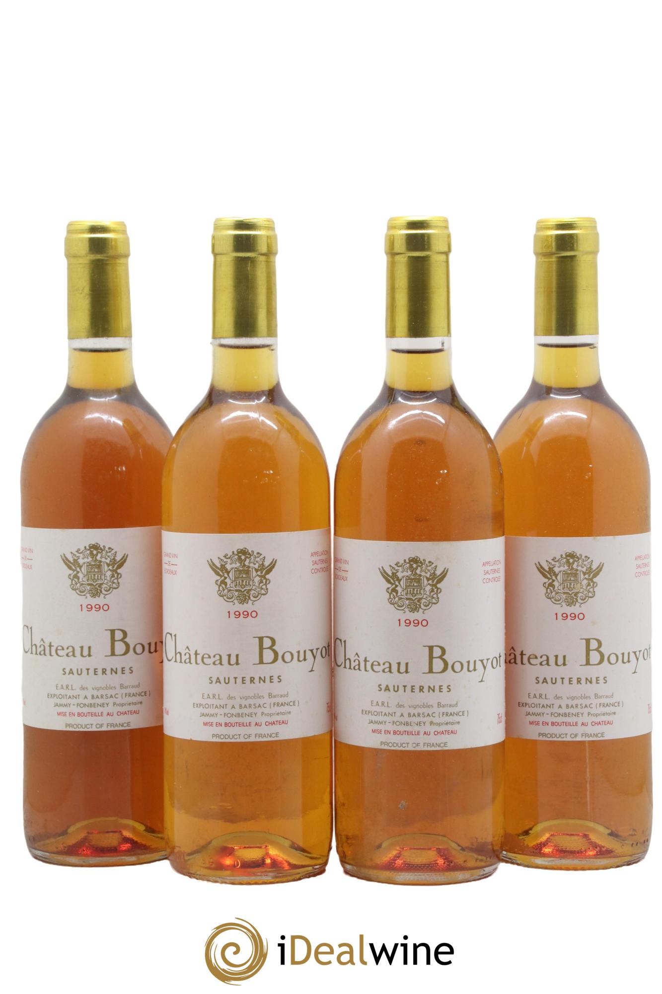 Sauternes Château Bouyot 1990 - Posten von 4 Flaschen - 0