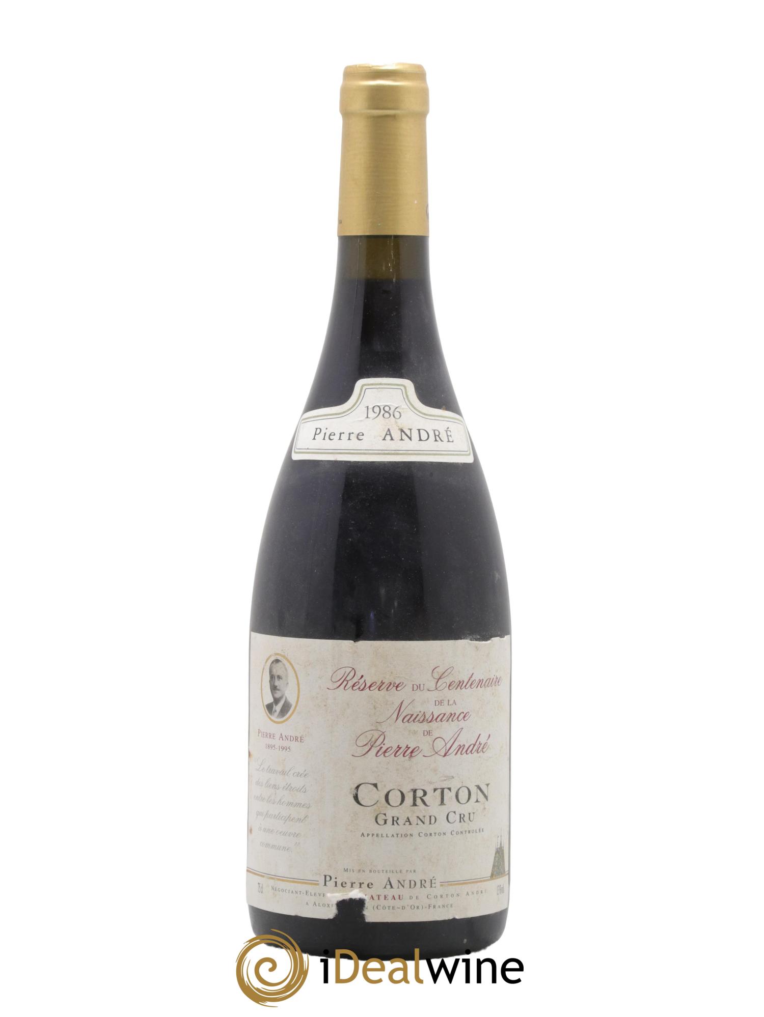Corton Grand Cru Réserve du Centenaire Domaine Pierre André 1986 - Lot de 1 bouteille - 0