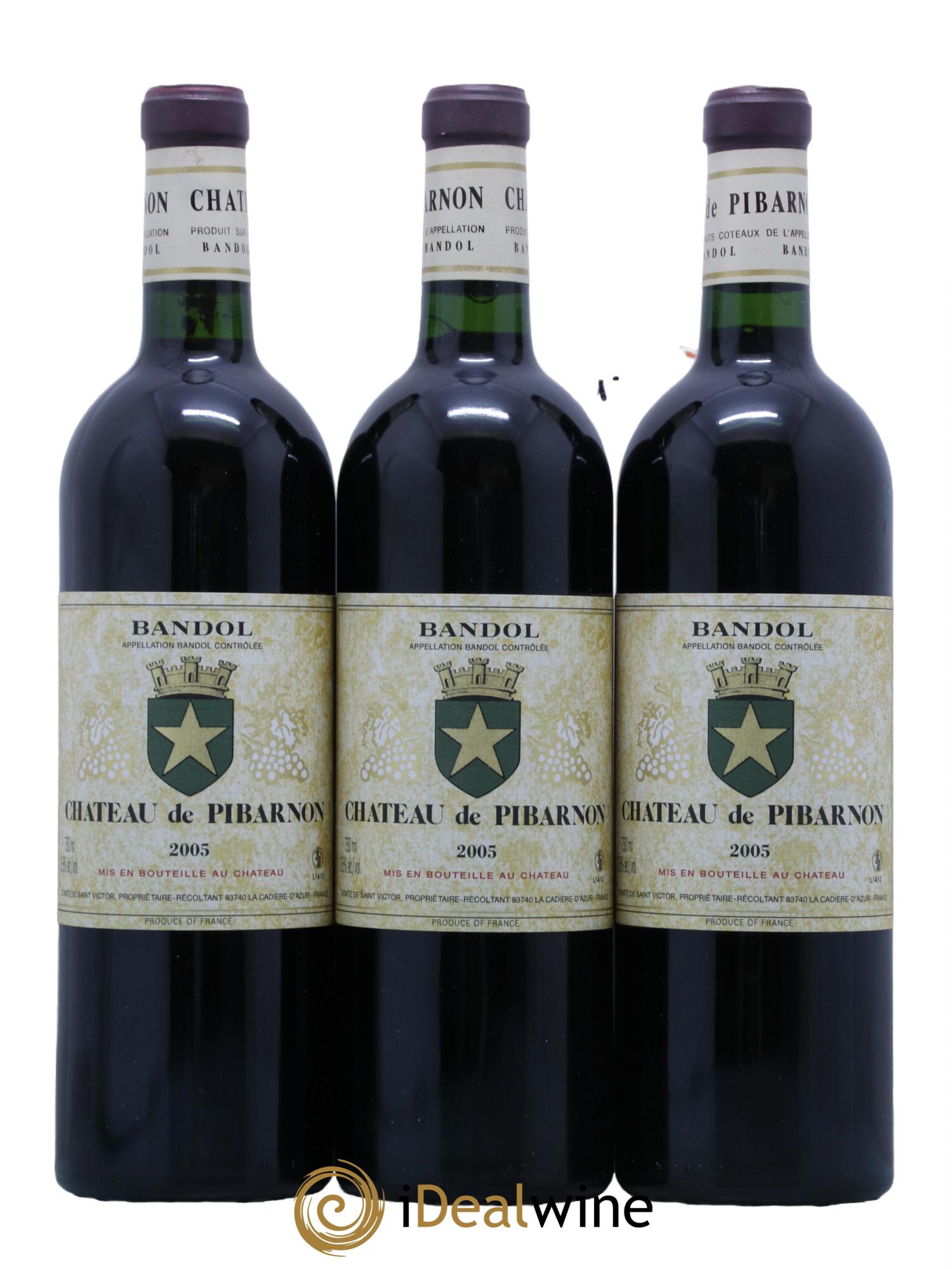 Bandol Château de Pibarnon Comte de Saint-Victor 2005 - Lot de 3 bouteilles - 0